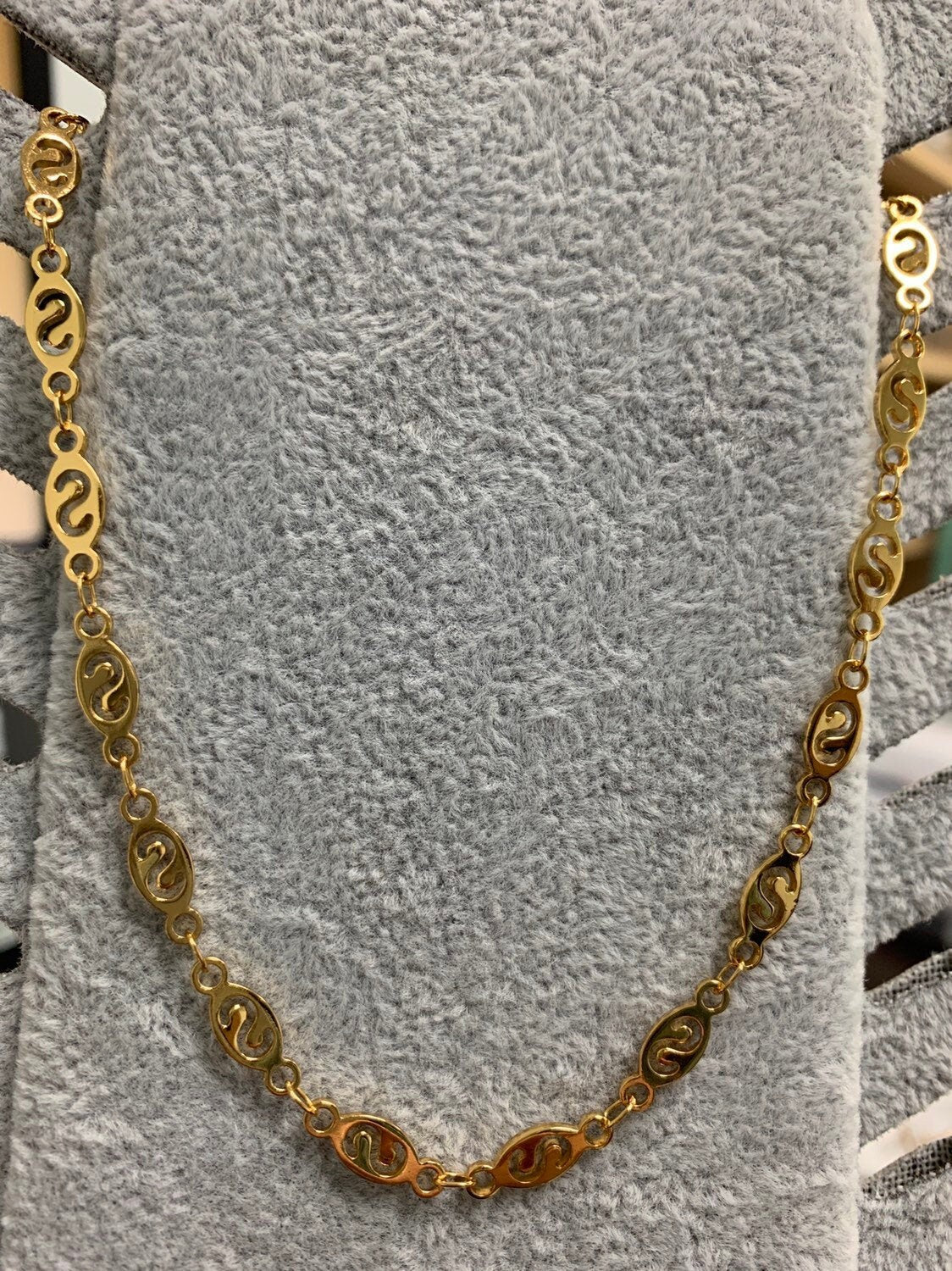1pc 17.5'' Ready to Use 24K Goldplated Unique Necklace Chain, Layering Oval Plate S Chain Dainty Necklace Perfect for Pendant Necklace, 171