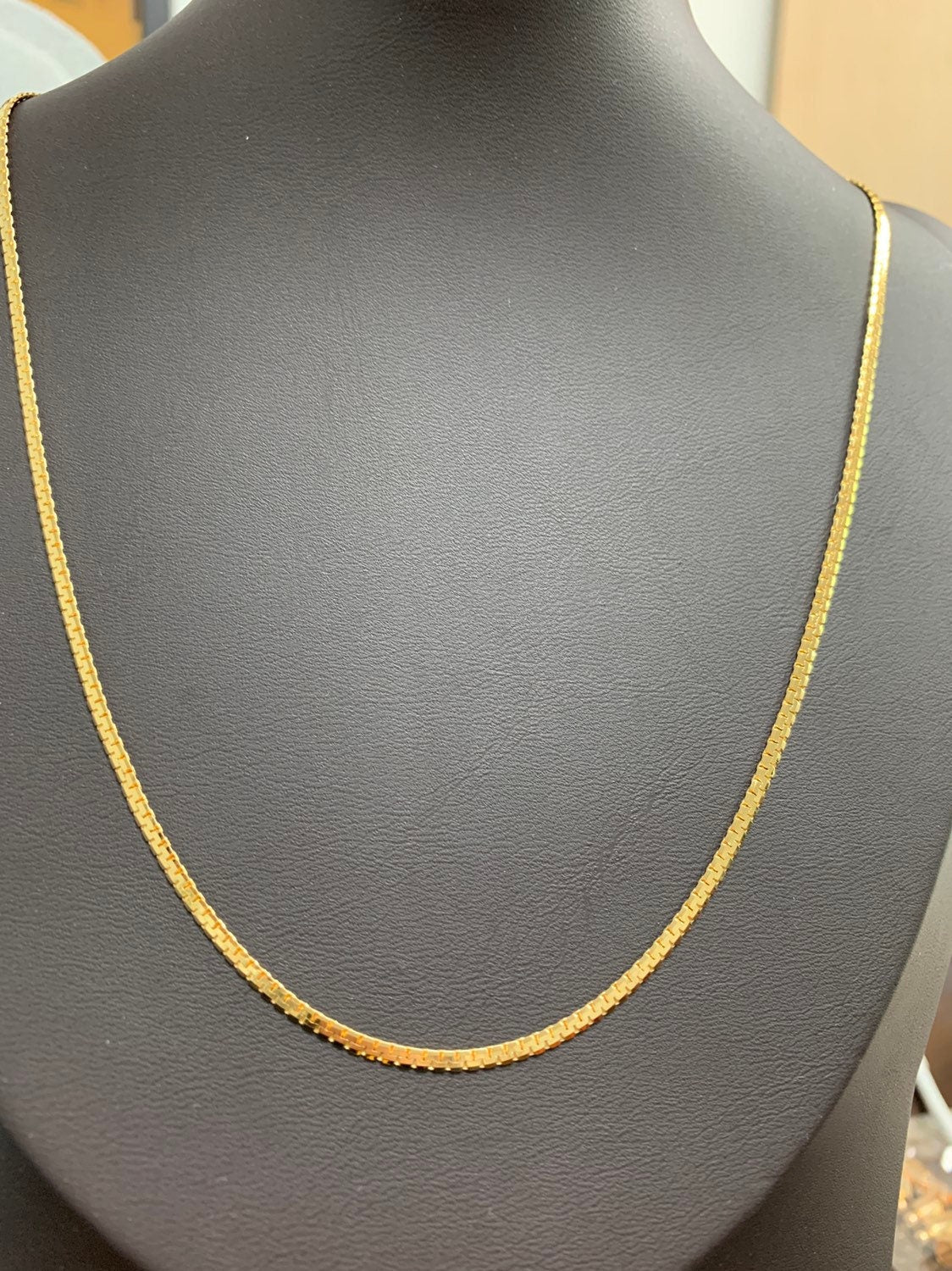 1pc 19.5'' Ready to Use 24K Gold Unique Necklace Chain, Omega LInk Layering Chain Flat Necklace, Perfect for Pendant Necklace, 186