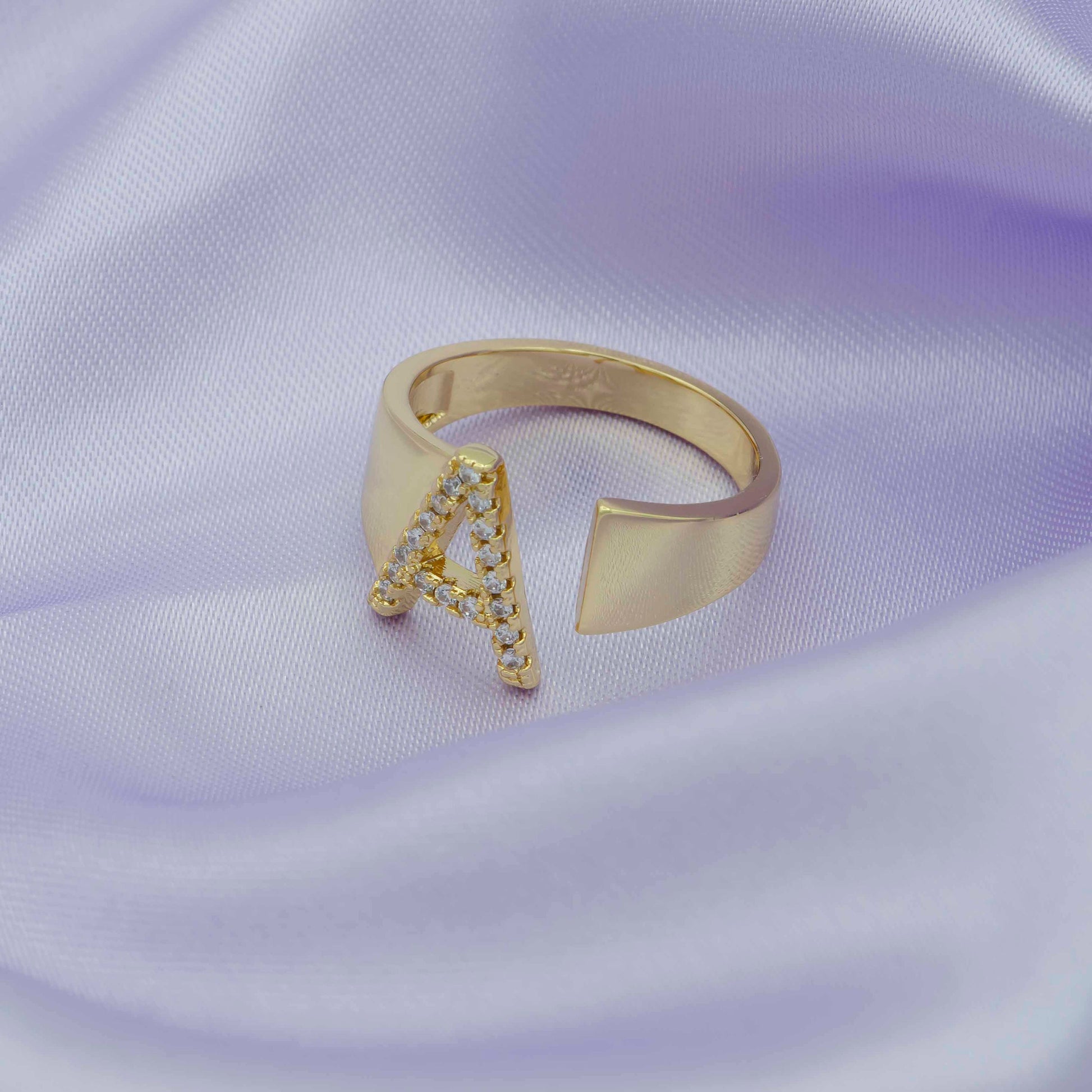 Chunky Initial Gold Ring Alphabet Ring Gold Stacking Ring Open Ring Letter Ring Vintage Gold Rings Thumb Ring Personalized Jewelry