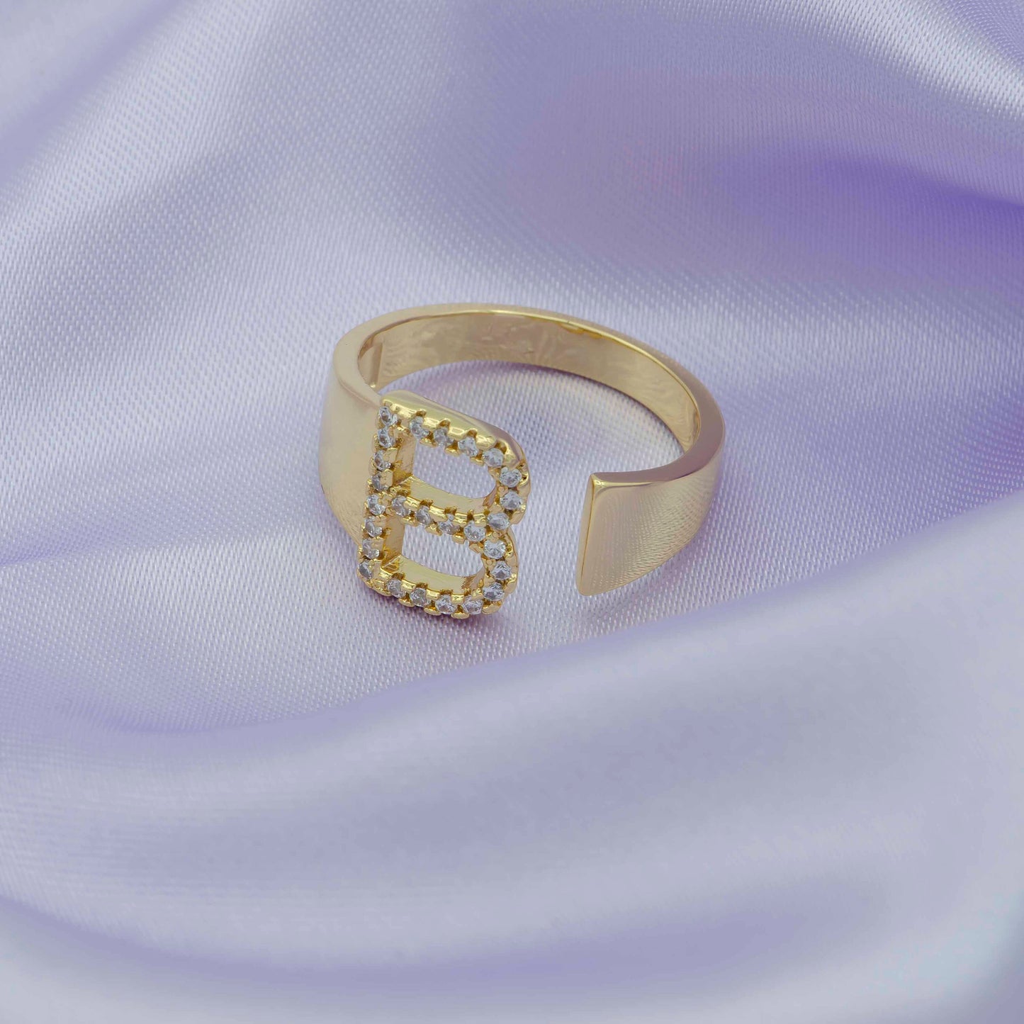 Chunky Initial Gold Ring Alphabet Ring Gold Stacking Ring Open Ring Letter Ring Vintage Gold Rings Thumb Ring Personalized Jewelry