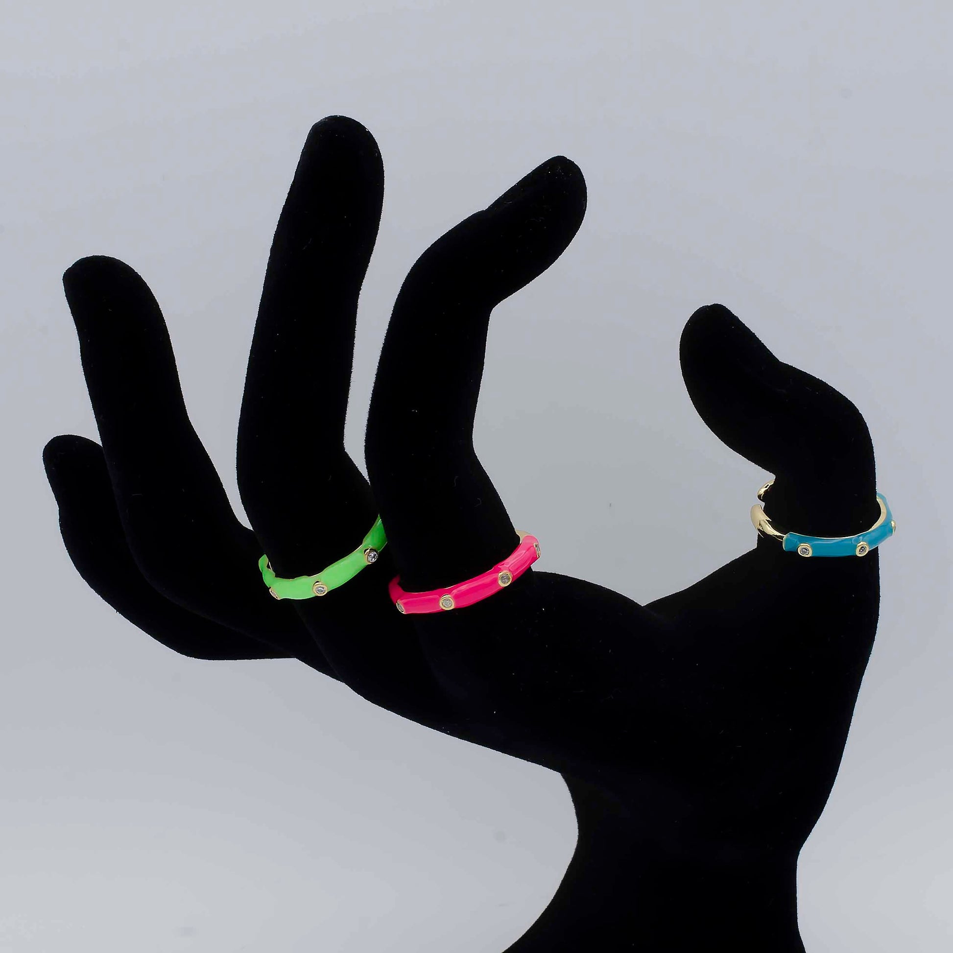 Colorful Enamel Ring | Black Pink Green White Neon Ring Enamel Band Multi Color Ring | Summer Trend Stacking Ring Open Ring Adjust R287-294