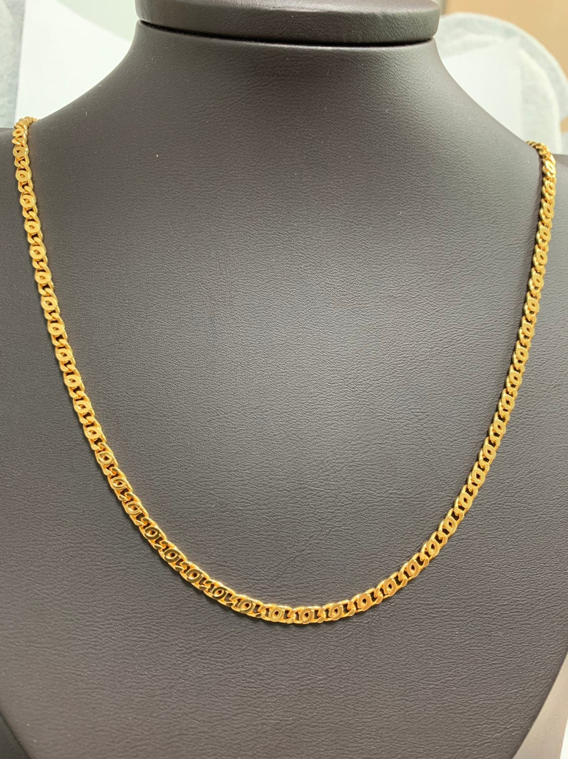 1pc 21.5'' Ready to Use Gold Spinga Necklace Chain, Layering Unique Chain Bold Necklace, Perfect for Pendant Charm Necklace, 201