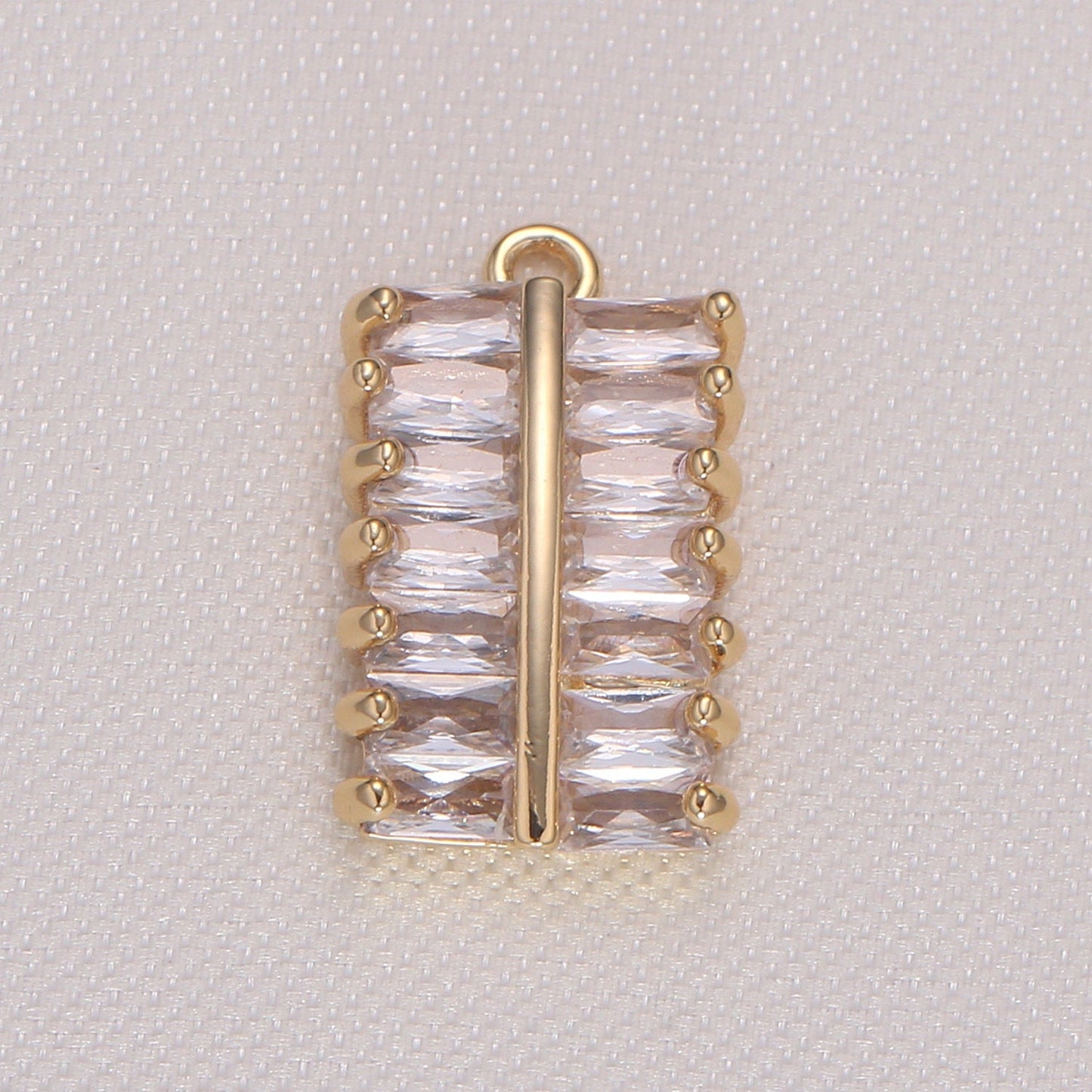 Dainty Baguette Rectangle charm Mini Gold Geometric pendant for Necklace Bracelet Earring Component -931