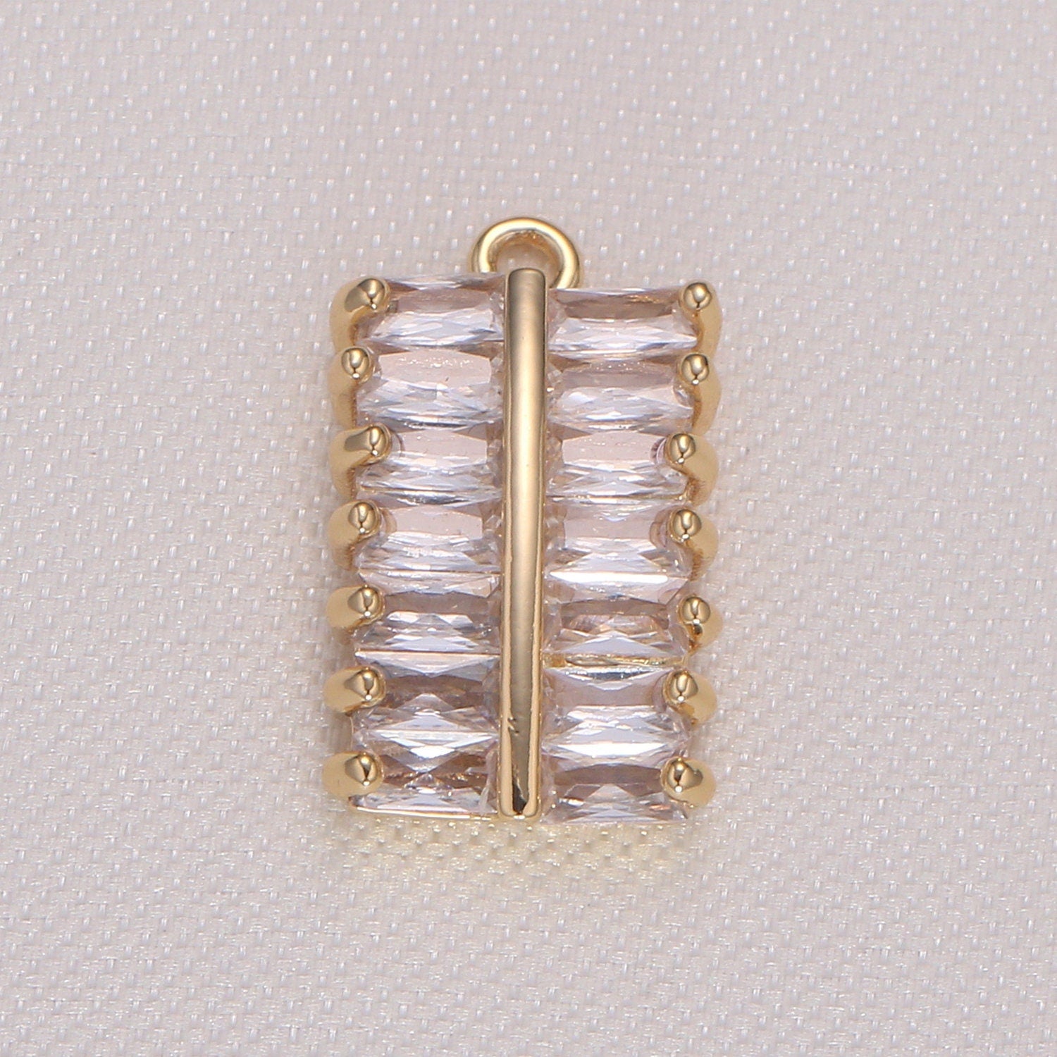 Dainty Baguette Rectangle charm Mini Gold Geometric pendant for Necklace Bracelet Earring Component -931