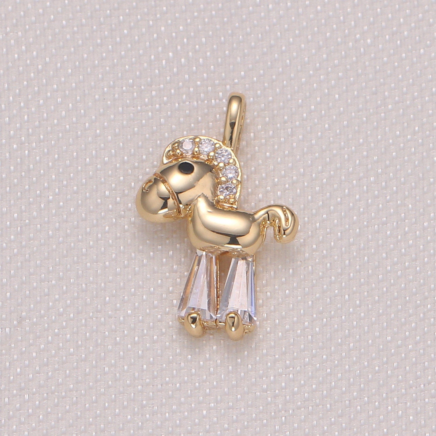 9X8mm Tiny Horse Charm Pendant, Pony Charm Necklace Bracelet Earring Charms, Animal Lover Kids Jewelry Gold Plated Pendant -933