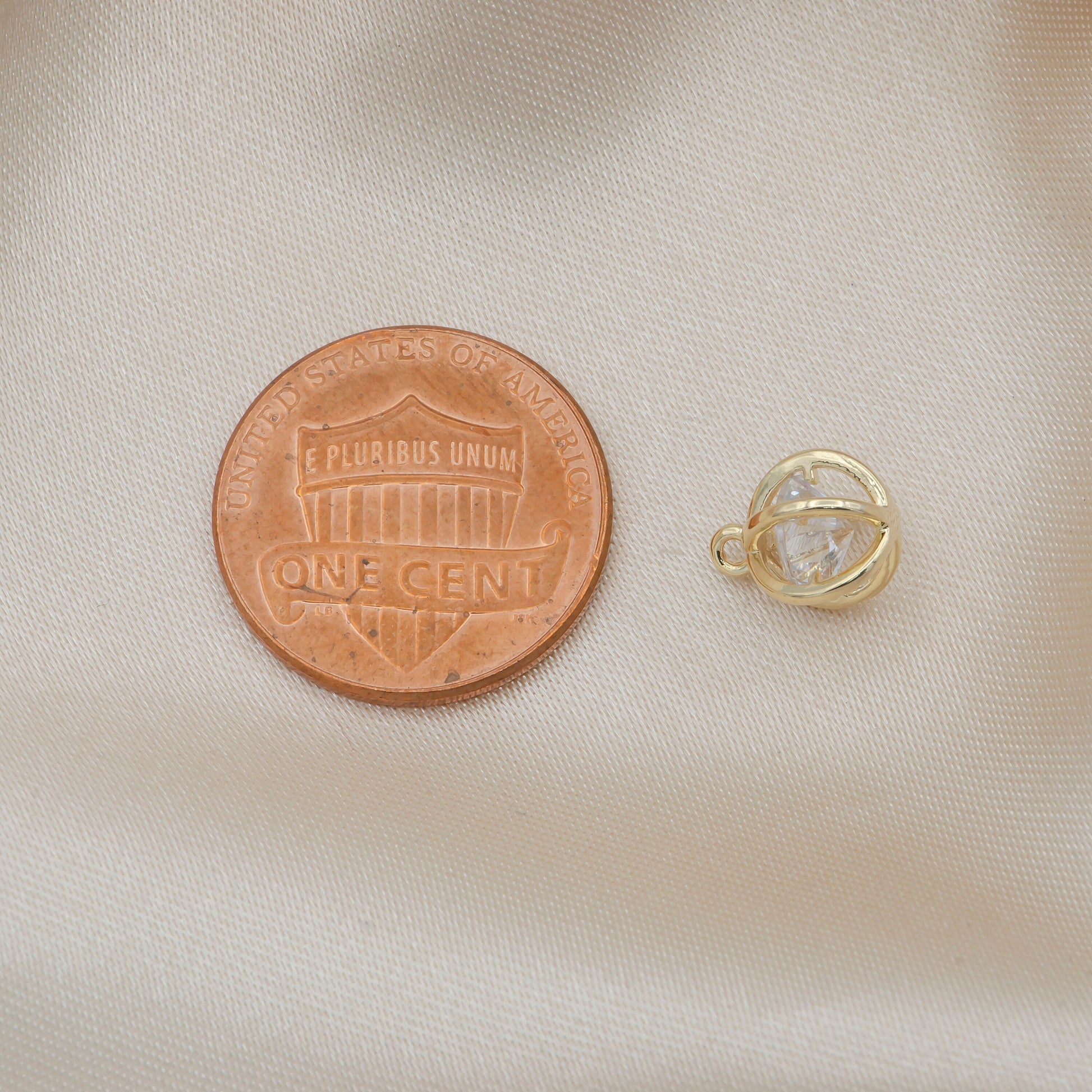 Mini Gold Ball Charm Cubic Round Charm Geometric Pendant Dangle Charms for Bracelet Necklace Earring Supply Component -146