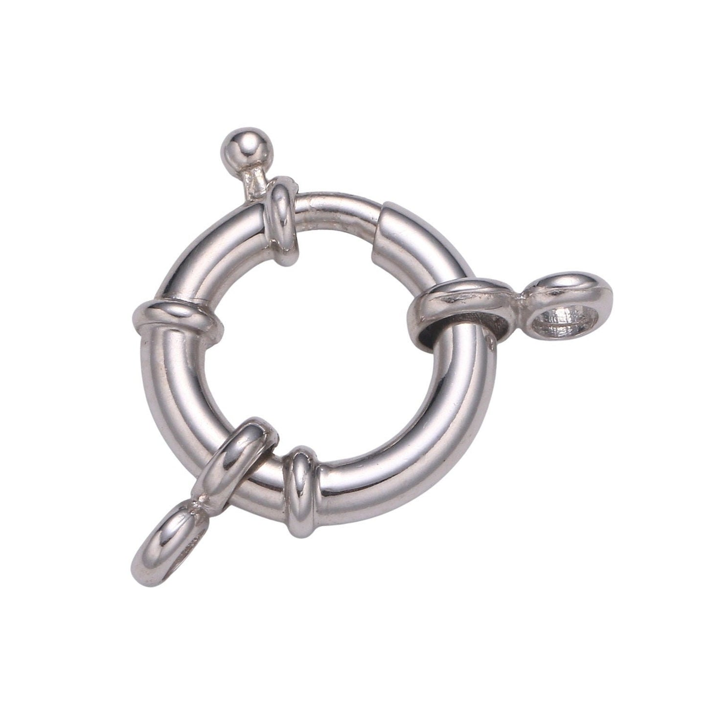 s925 Sterling Silver Sailor Clasp, Large Spring Ring Include Loops Necklace Bracelet Component supply for jewelry making SL-232