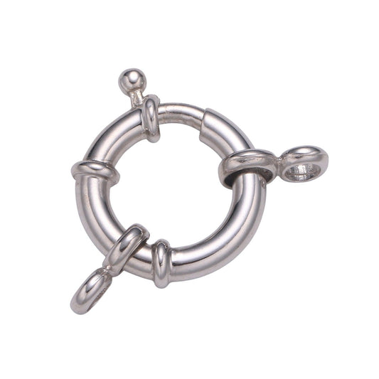 s925 Sterling Silver Sailor Clasp, Large Spring Ring Include Loops Necklace Bracelet Component supply for jewelry making SL-232