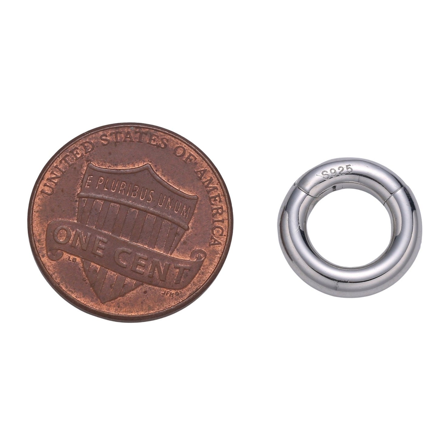 1 Pc 925 Sterling Silver Hollow Spring Gate Ring, 16.3mm Push Gate ring, Charm Holder Clasp for Connector, Wristlet Holder SL-227