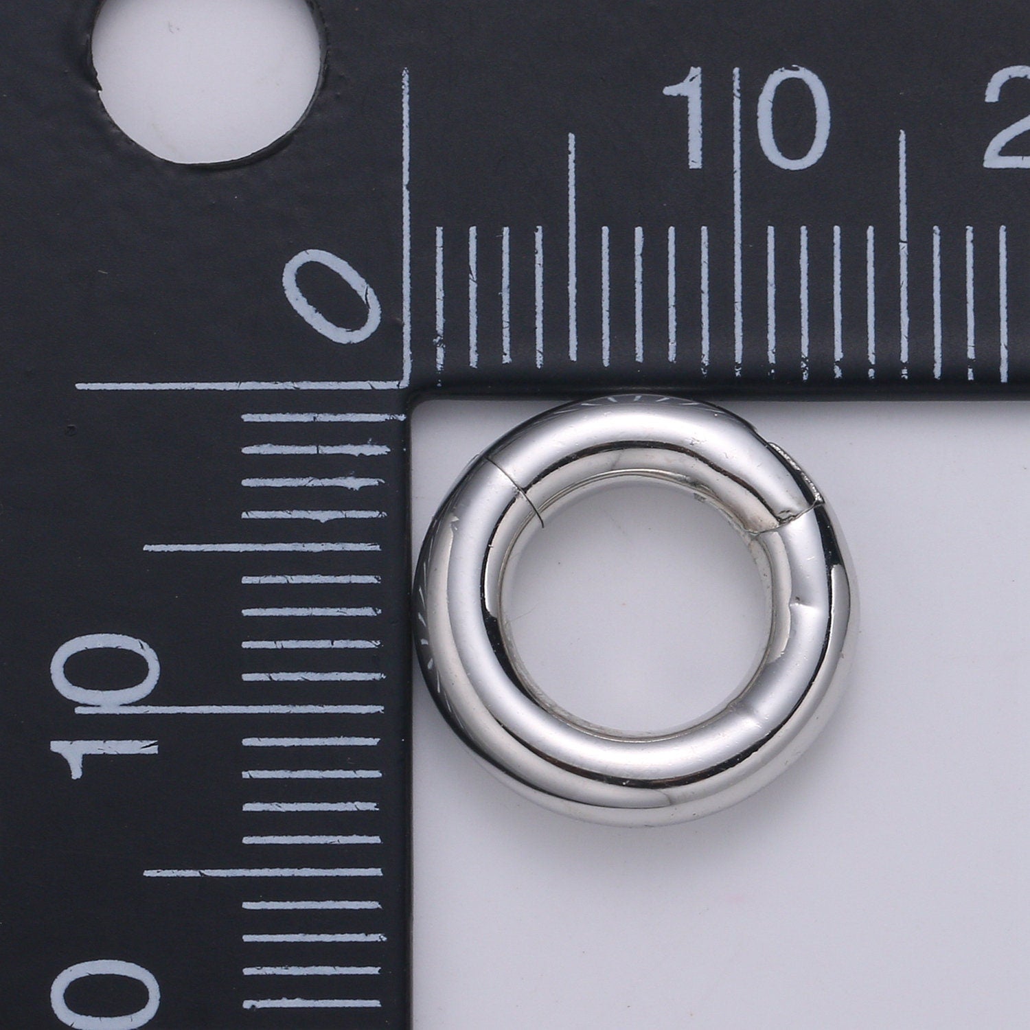 1 Pc 925 Sterling Silver Hollow Spring Gate Ring, 16.3mm Push Gate ring, Charm Holder Clasp for Connector, Wristlet Holder SL-227