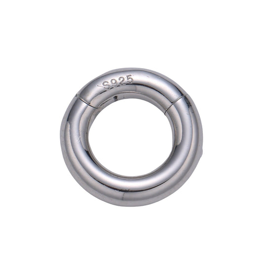 1 Pc 925 Sterling Silver Hollow Spring Gate Ring, 16.3mm Push Gate ring, Charm Holder Clasp for Connector, Wristlet Holder SL-227