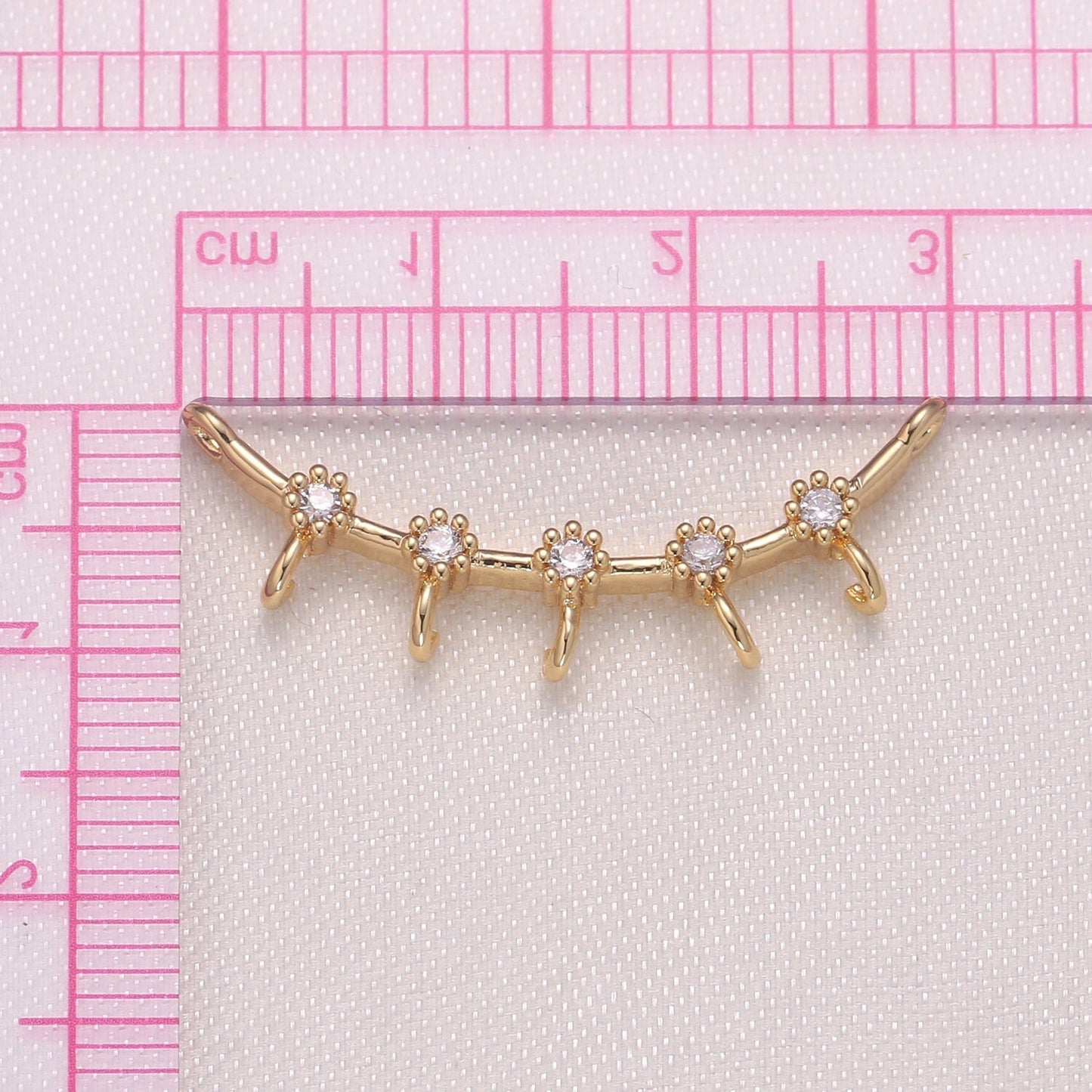 Dainty Link Charm Connector Pendant, Dangle Charm Necklace Link Connector Charms,Lariat Jewelry Gold Micro pave -952