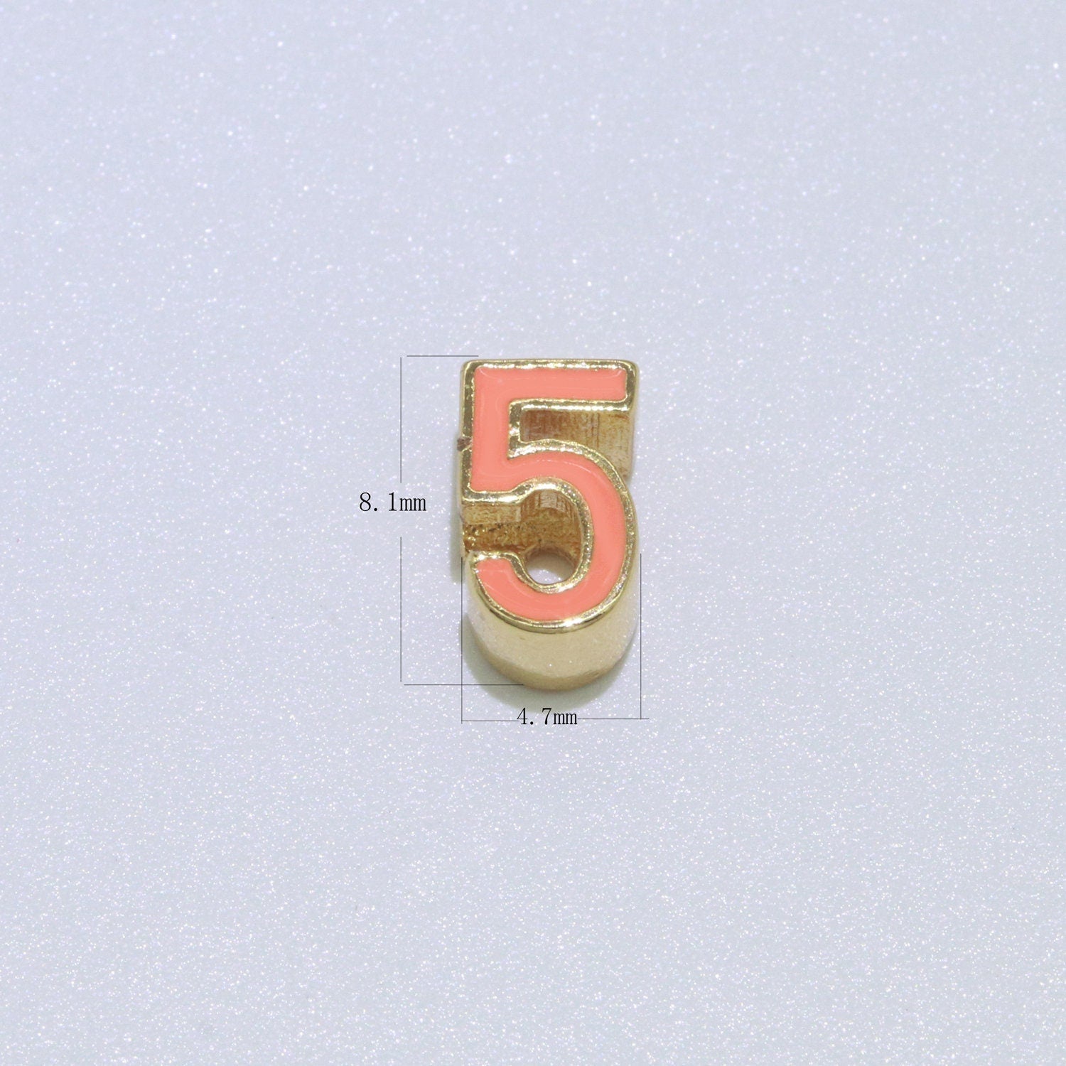 Gold Enamel Number Bead charm Personalized Beaded Colorful Bracelet Custom Year Age Beaded Bracelet for Jewelry Making Supply 8mm,10mm