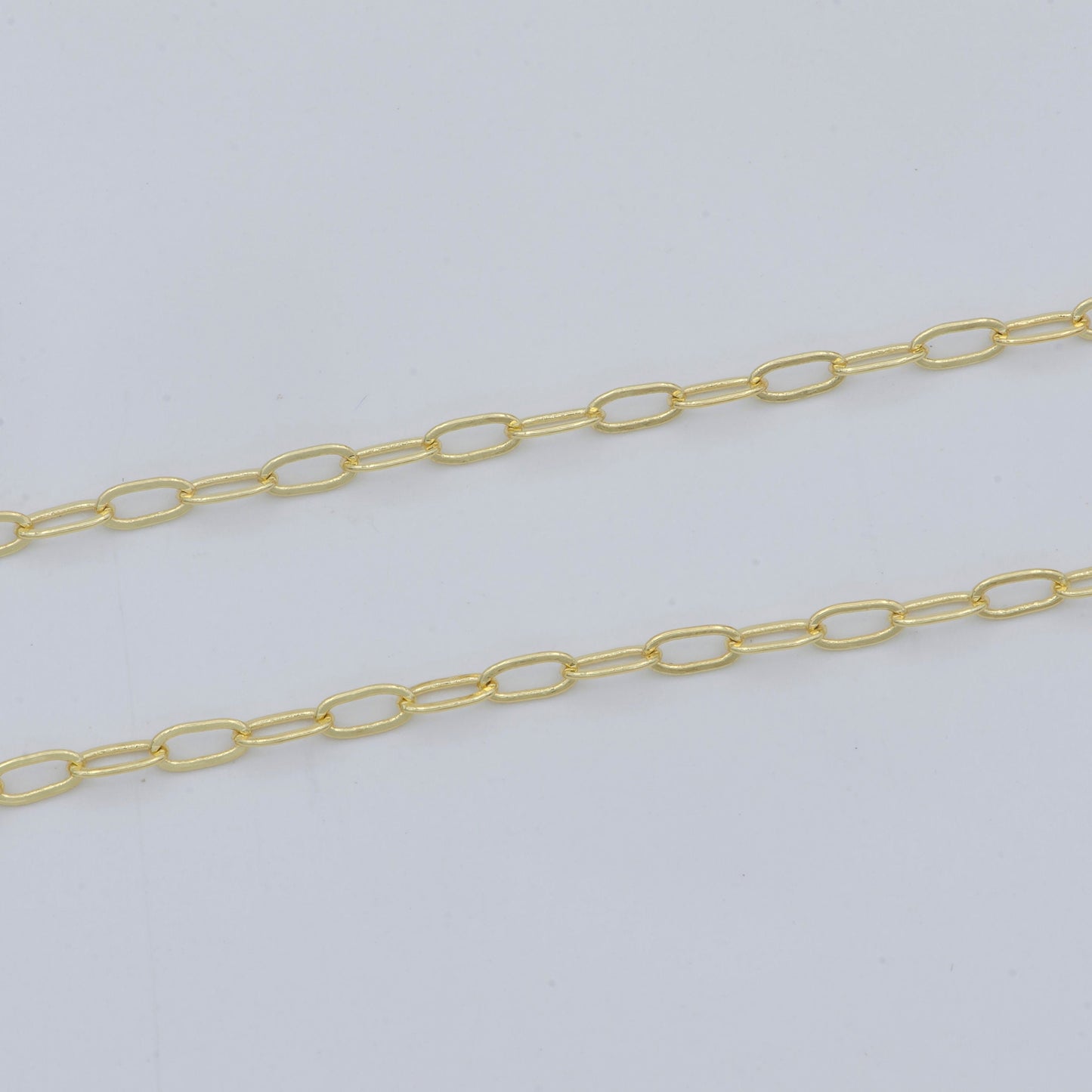 Dainty Oval Rolo Gold Chain by Yard, Oval Link, Wholesale bulk Roll Chain for Jewelry Making, Width 2.4mm,Roll-471