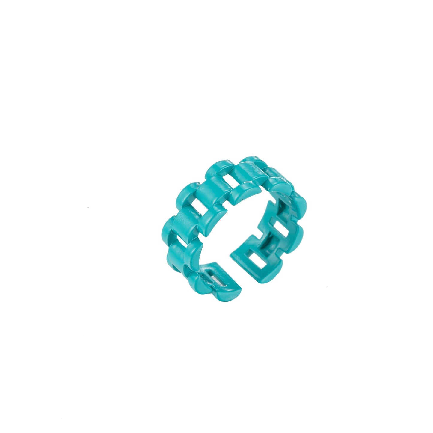 1x Chunky Y2K style retro ring Open Adjustable Colorful Watch Chain Link ring Summer Trend Rings Neon Enamel Chain for Fun Stackable Jewelry