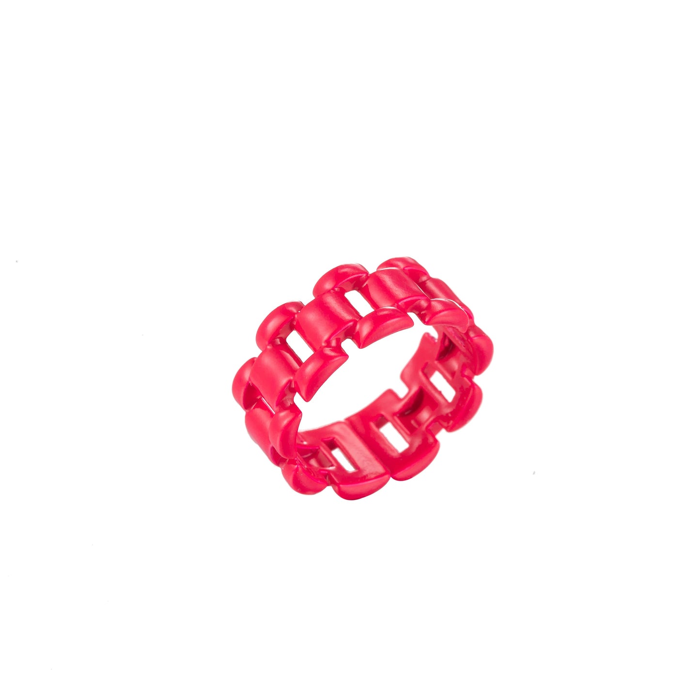 1x Chunky Y2K style retro ring Open Adjustable Colorful Watch Chain Link ring Summer Trend Rings Neon Enamel Chain for Fun Stackable Jewelry