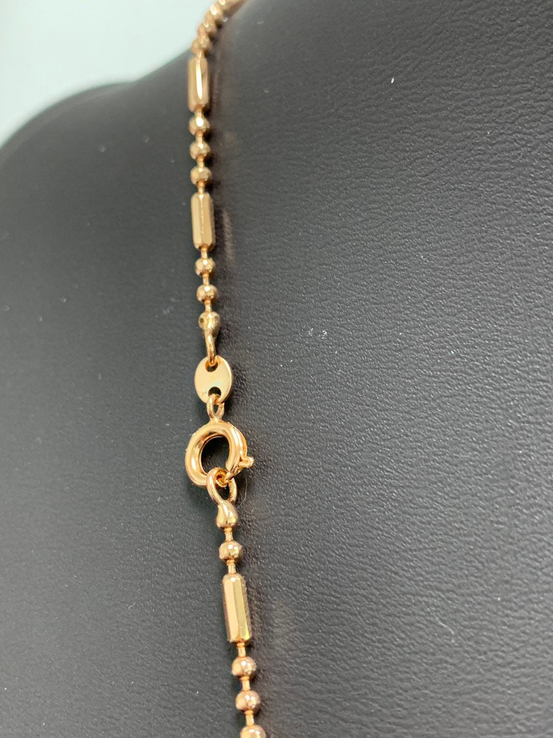 1pc 17.5'' Ready to Use Gold Bar & Bead Necklace Chain, Layering Beaded Chain, Bold Beaded Necklace, For Chain Necklace, 271