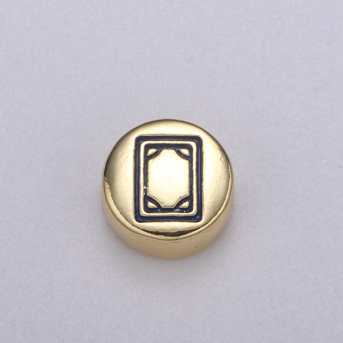 1x Dainty Mahjong Bead Charms for Jewelry Supply Gold Mahjong Tile Bead Spacer Chinese Character Red Dragon Center Tile Wealth