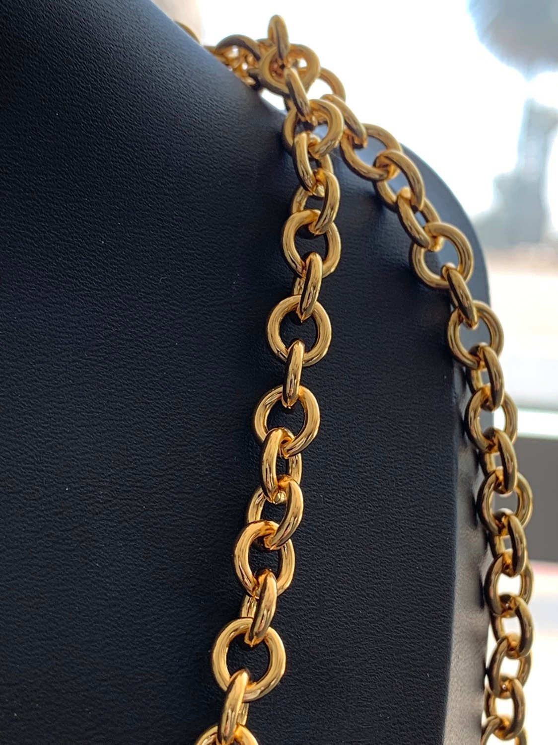 24K Gold Rolo Cable Paperclip Chain by Yard,Link Cable Rolo Elongate Chain, Wholesale bulk Roll Chain for Jewelry Making, xp-001, 04,05