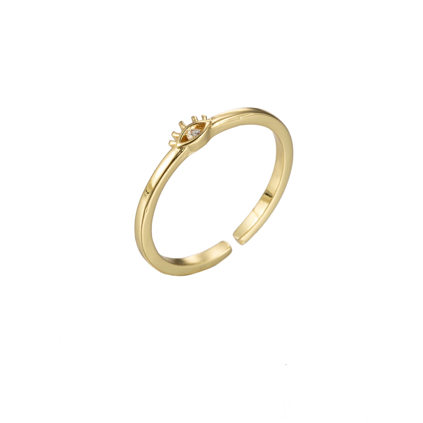 Dainty Eye gold ring, Open adjustable Evil eye ring, Simple gold ring, Delicate ring, Thin gold ring, Cute ring, Minimalist jewelry O350