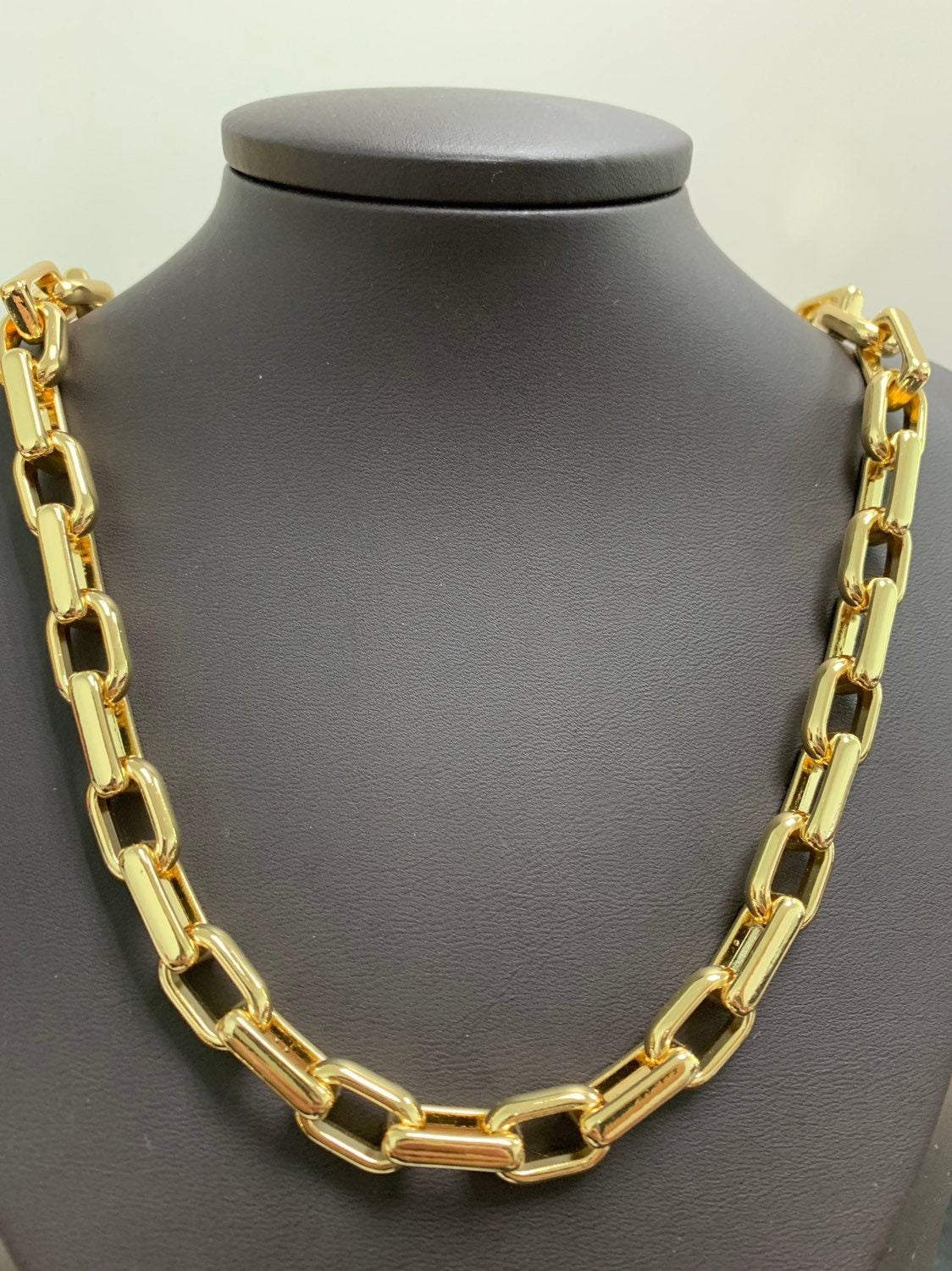 Chunky Paper Clip Chain by Yard, Large Box Chain by Foot, Wholesale bulk Roll Chain Jewelry Making for Bold Statement Layer Necklace, 501