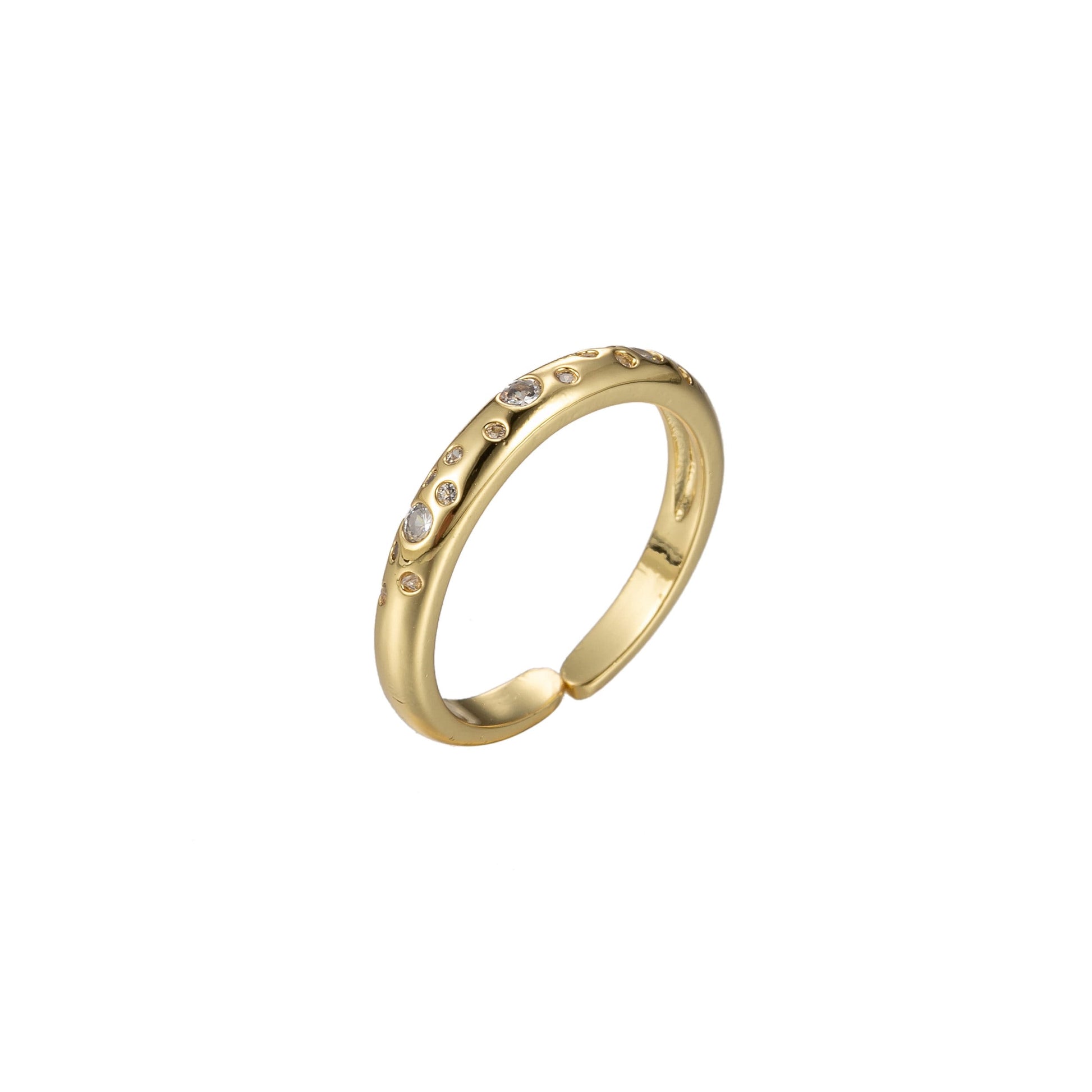 Gold Constelation ring Dainty ring Stackable star rings, CZ ring, universe rings, Dainty stackable rings, adjustable open ring Size 6 O355