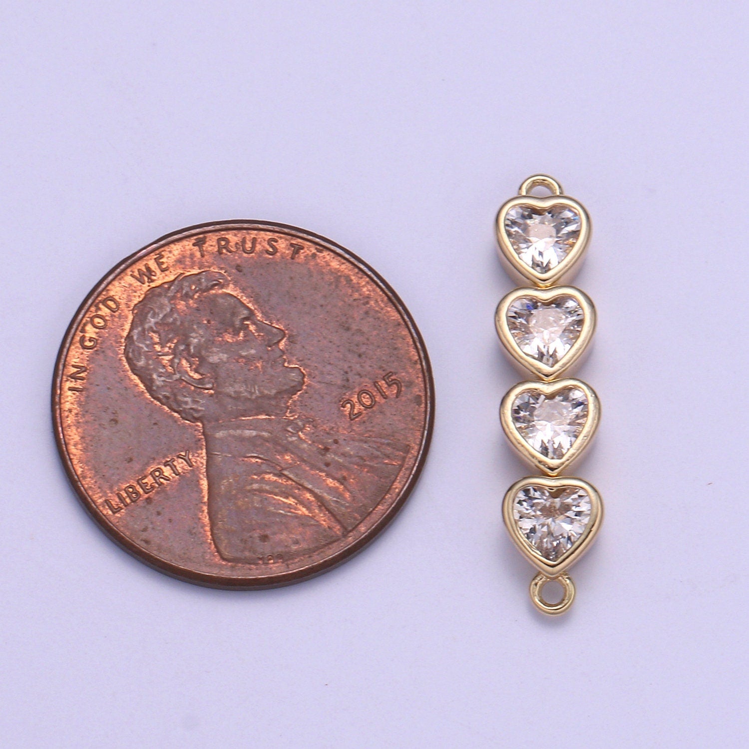 Gold Micro Pave CZ Bracelet Connector, Link Chain Connector, Bracelet Heart Connector, CZ Link Connector for Jewelry Making F729