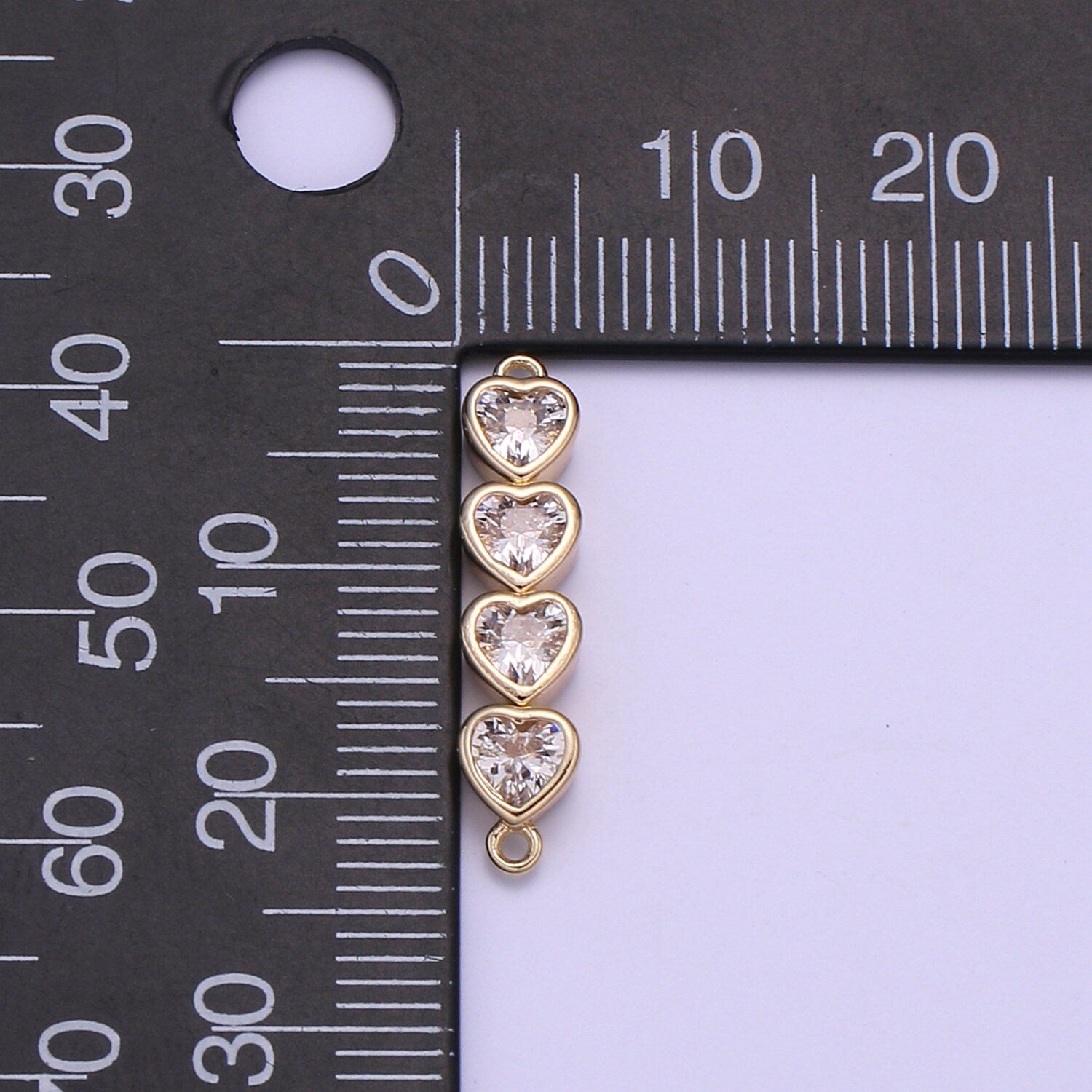Gold Micro Pave CZ Bracelet Connector, Link Chain Connector, Bracelet Heart Connector, CZ Link Connector for Jewelry Making F729