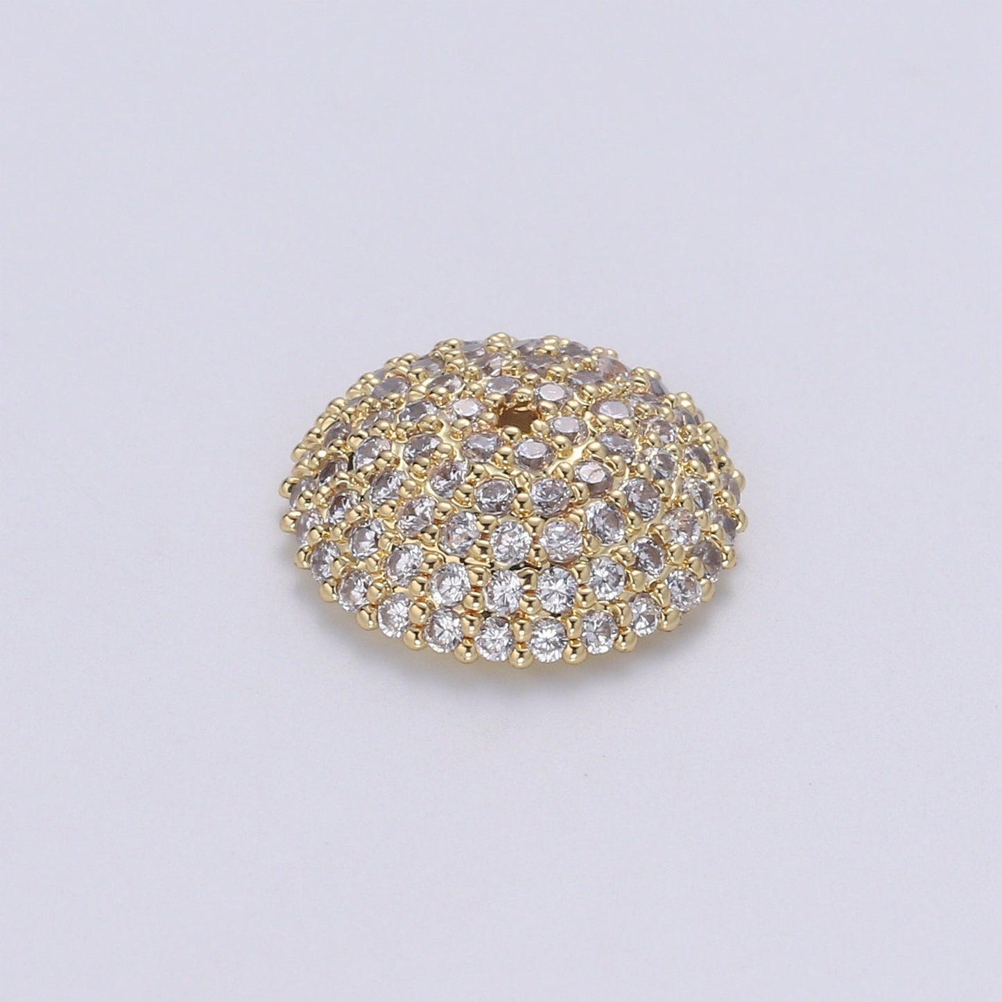 Clear CZ Round Rondelle Spacer Gold CZ Micro Pave Circle Spacer Bead, CZ Spacer Bead for bracelet making supply B506 B507