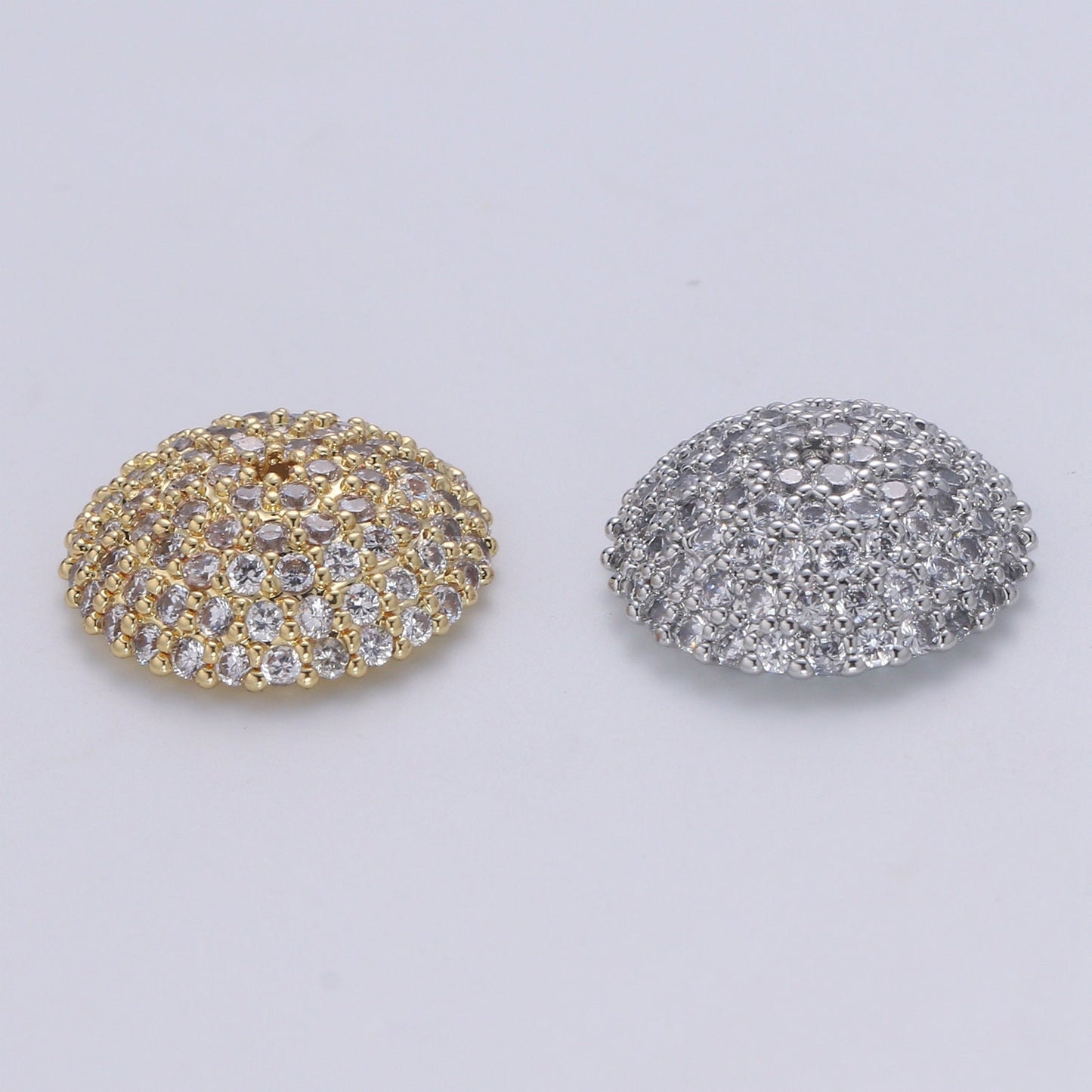 Clear CZ Round Rondelle Spacer Gold CZ Micro Pave Circle Spacer Bead, CZ Spacer Bead for bracelet making supply B506 B507
