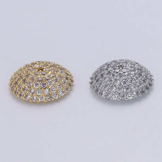 Clear CZ Round Rondelle Spacer Gold CZ Micro Pave Circle Spacer Bead, CZ Spacer Bead for bracelet making supply B506 B507