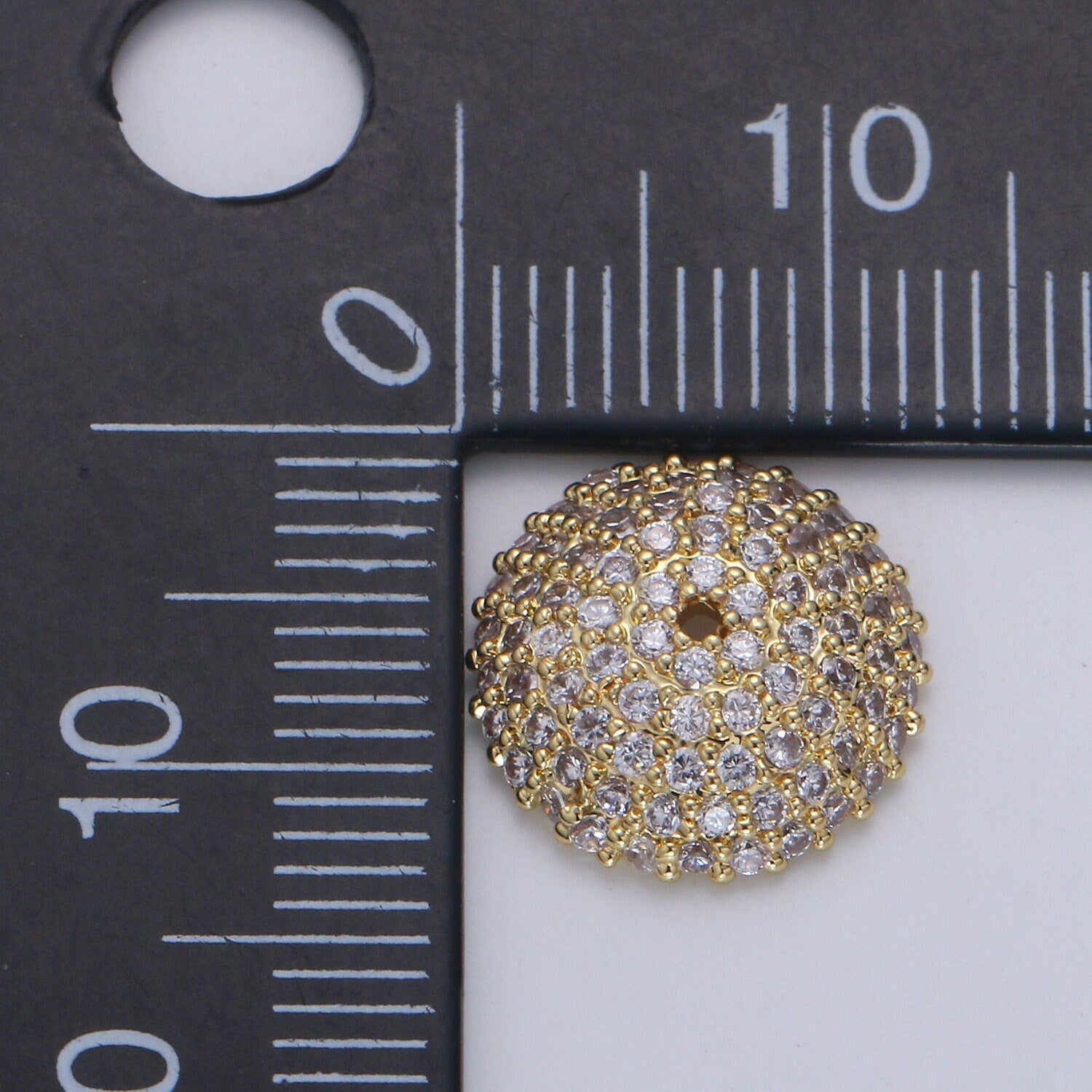 Clear CZ Round Rondelle Spacer Gold CZ Micro Pave Circle Spacer Bead, CZ Spacer Bead for bracelet making supply B506 B507