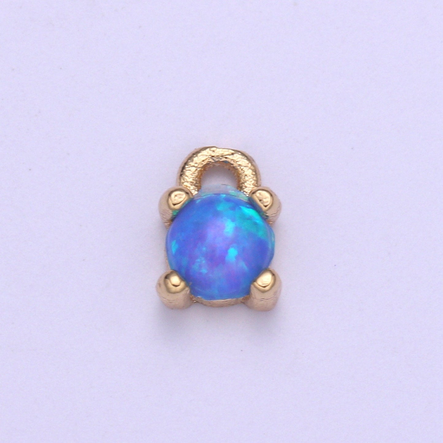 Mini opal oval charm, Dainty Gold Plated Charm Dainty charm Bracelet Earring Necklace supplies, Jewelry making Blue Pink White