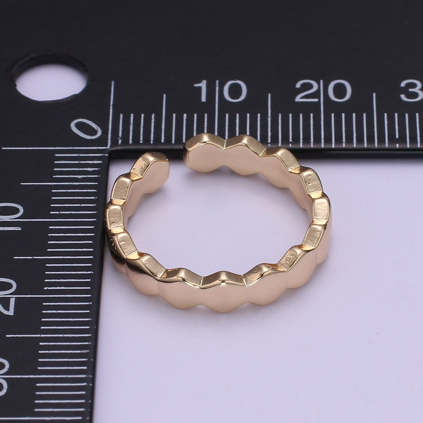18k Gold Plated Honeycomb Ring, Beehive Stacking Rings Hexagon Geometric Ring, Simple Ring, Perfect Gift Jewelry SIZE 6 O322