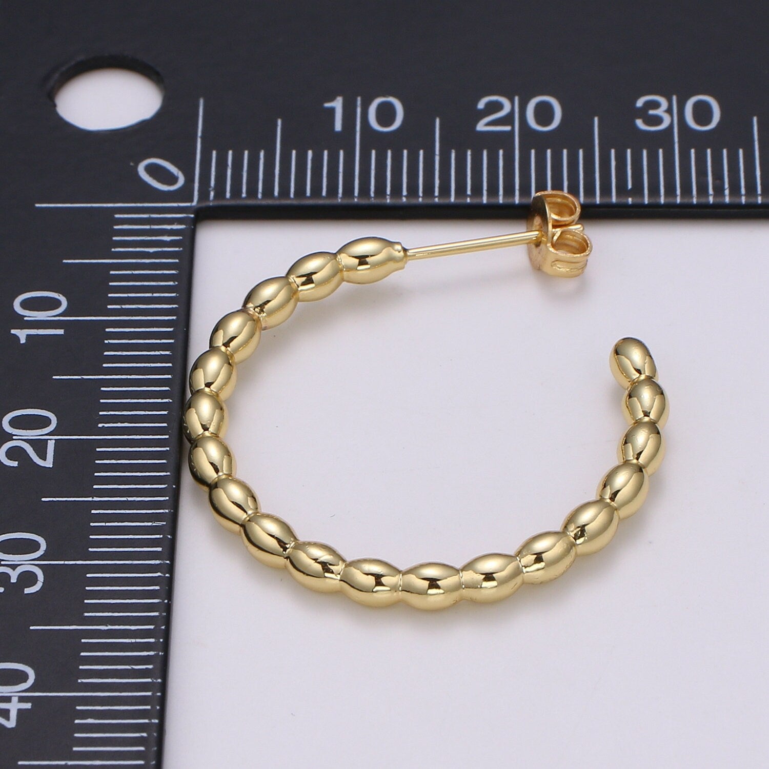 Beaded Design Gold Stud Earring, Medium SIze Gold Weavy Earring,Modern design for DIY Earring Craft Supply Jewelry Making,EARR-1406