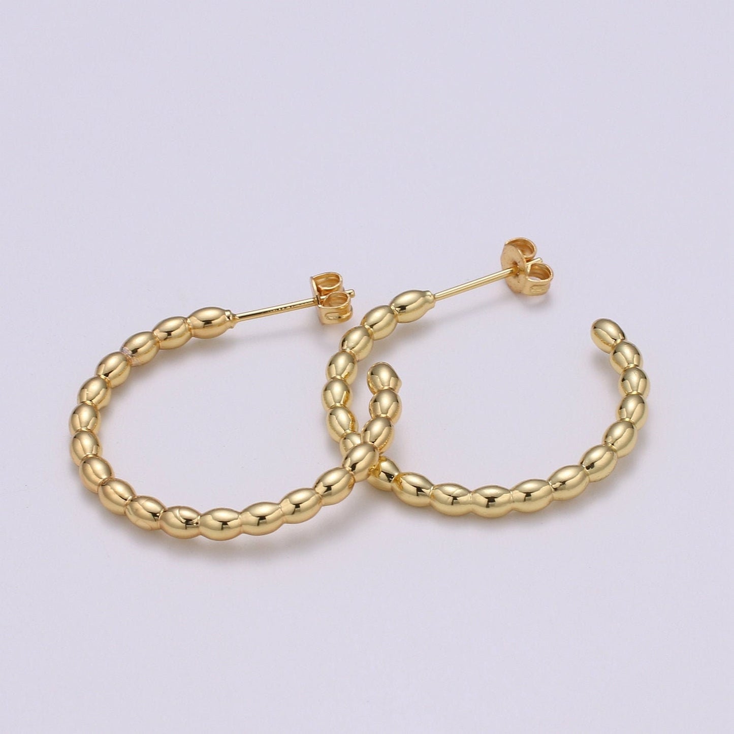 Beaded Design Gold Stud Earring, Medium SIze Gold Weavy Earring,Modern design for DIY Earring Craft Supply Jewelry Making,EARR-1406
