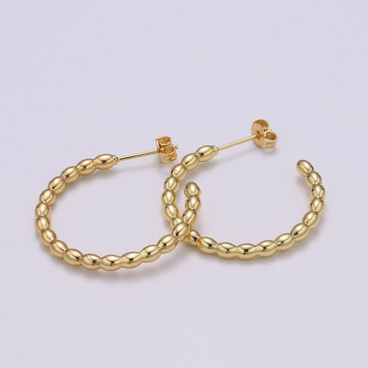 Beaded Design Gold Stud Earring, Medium SIze Gold Weavy Earring,Modern design for DIY Earring Craft Supply Jewelry Making,EARR-1406