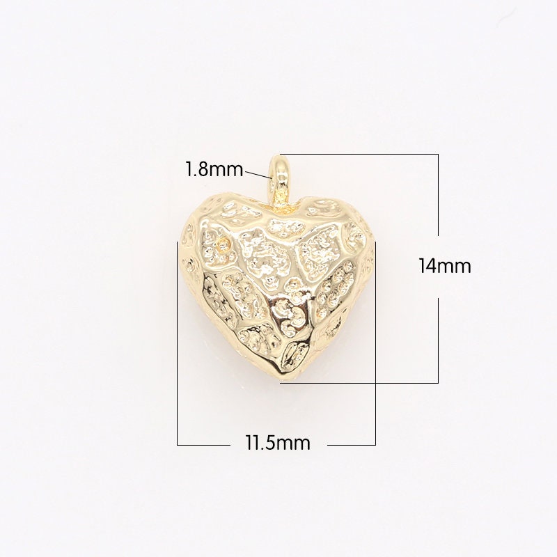 Mini Heart Pendant , Rustic Gold heart Charm add on charm mix charm for bracelet necklace earring Supply -162
