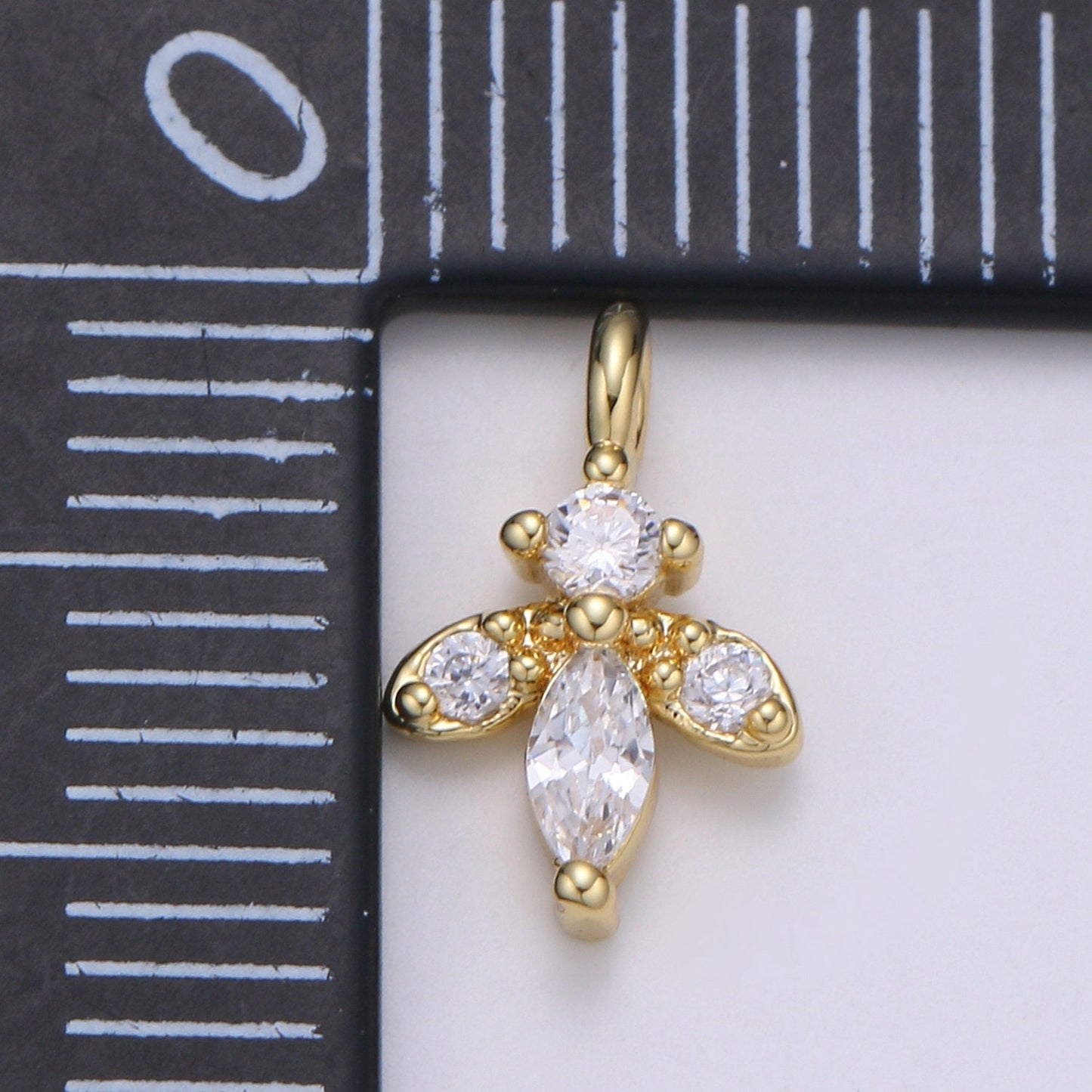 Dainty Tiny Marquise Pave CZ Small Drop Cubic Zirconia Minimalist Pendant Charm for jewelry making supply, C-162