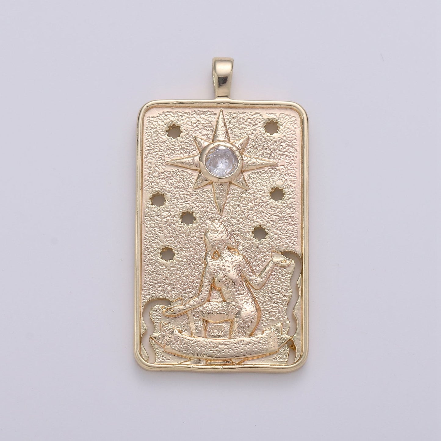 1x 14k Gold Filled Tarot Card Charm - The Sun, Star, Moon, World Sign Pendant Amulet Jewelry for Necklace Component Supply pdgf 1795-1800