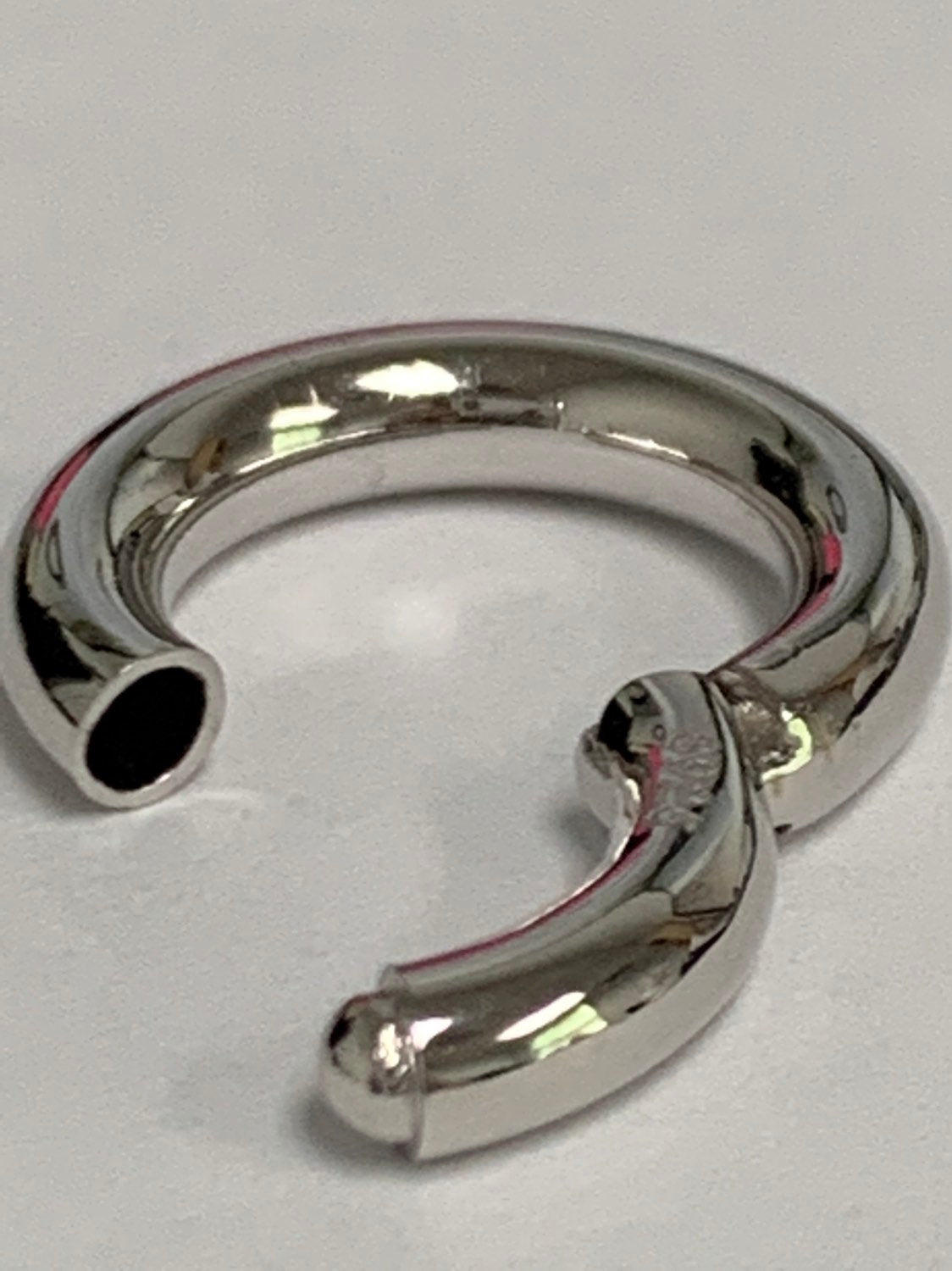 1 Pc 925 Sterling Silver Hollow Spring Gate Ring, 16.3mm Push Gate ring, Charm Holder Clasp for Connector, Wristlet Holder SL-227