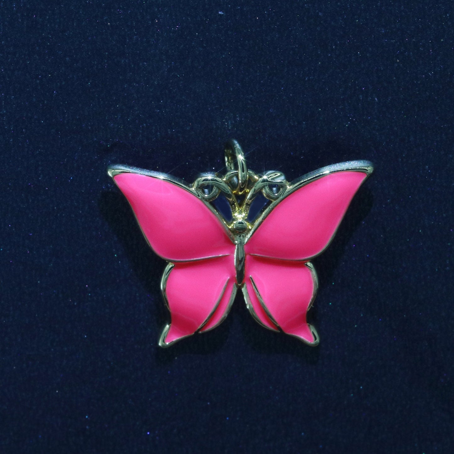 Enamel Mariposa Butterfly Charm Pink Black White Teal Butterfly Charm Pendant for Necklace Earring Supply Component in 14k Gold Filled,M-167