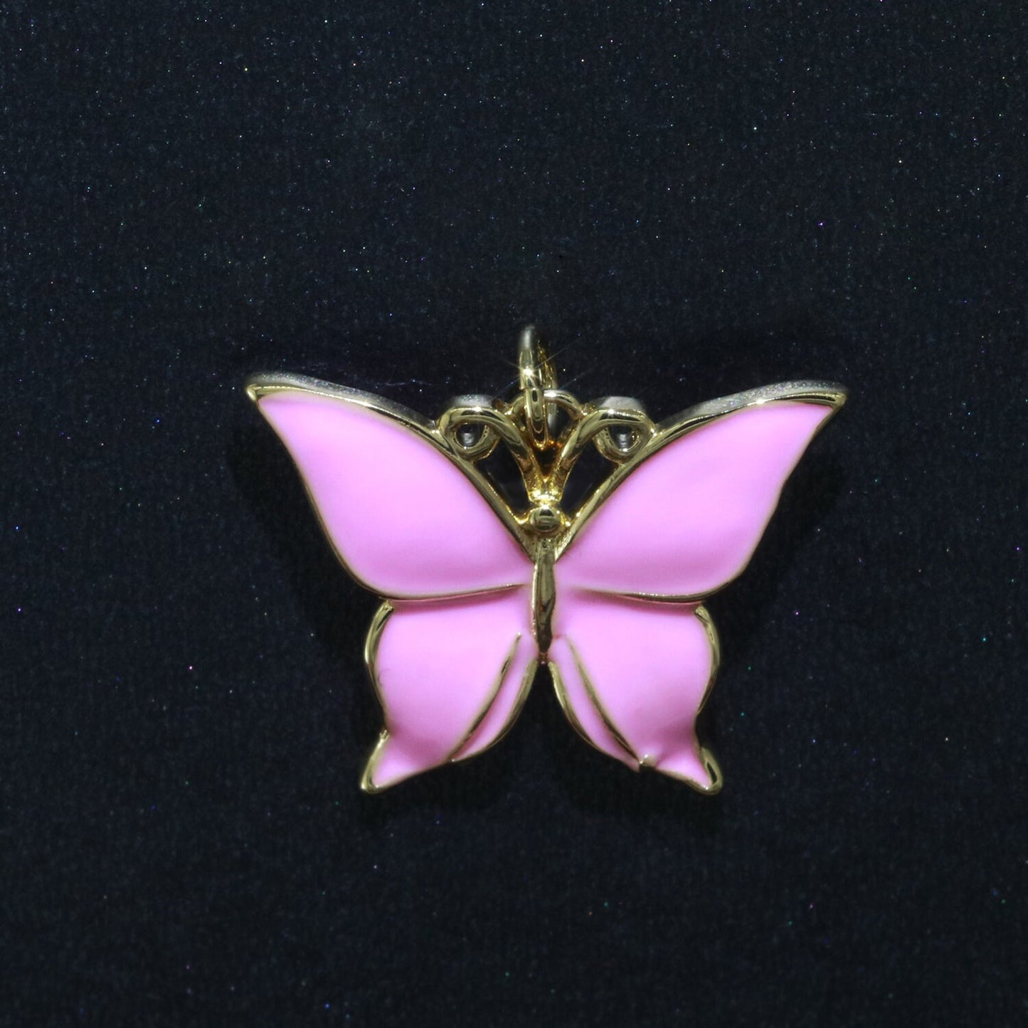 Enamel Mariposa Butterfly Charm Pink Black White Teal Butterfly Charm Pendant for Necklace Earring Supply Component in 14k Gold Filled,M-167