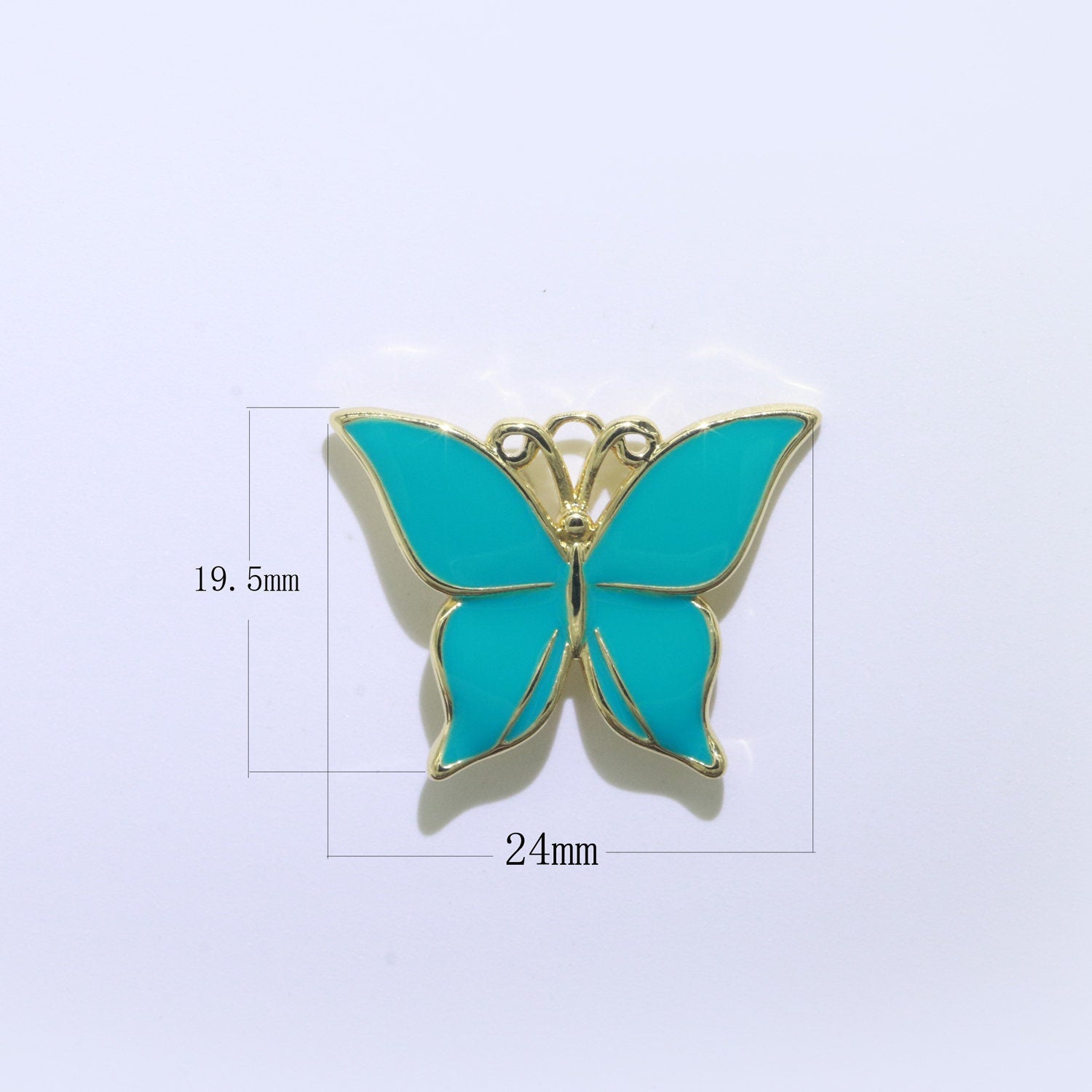 Enamel Mariposa Butterfly Charm Pink Black White Teal Butterfly Charm Pendant for Necklace Earring Supply Component in 14k Gold Filled,M-167