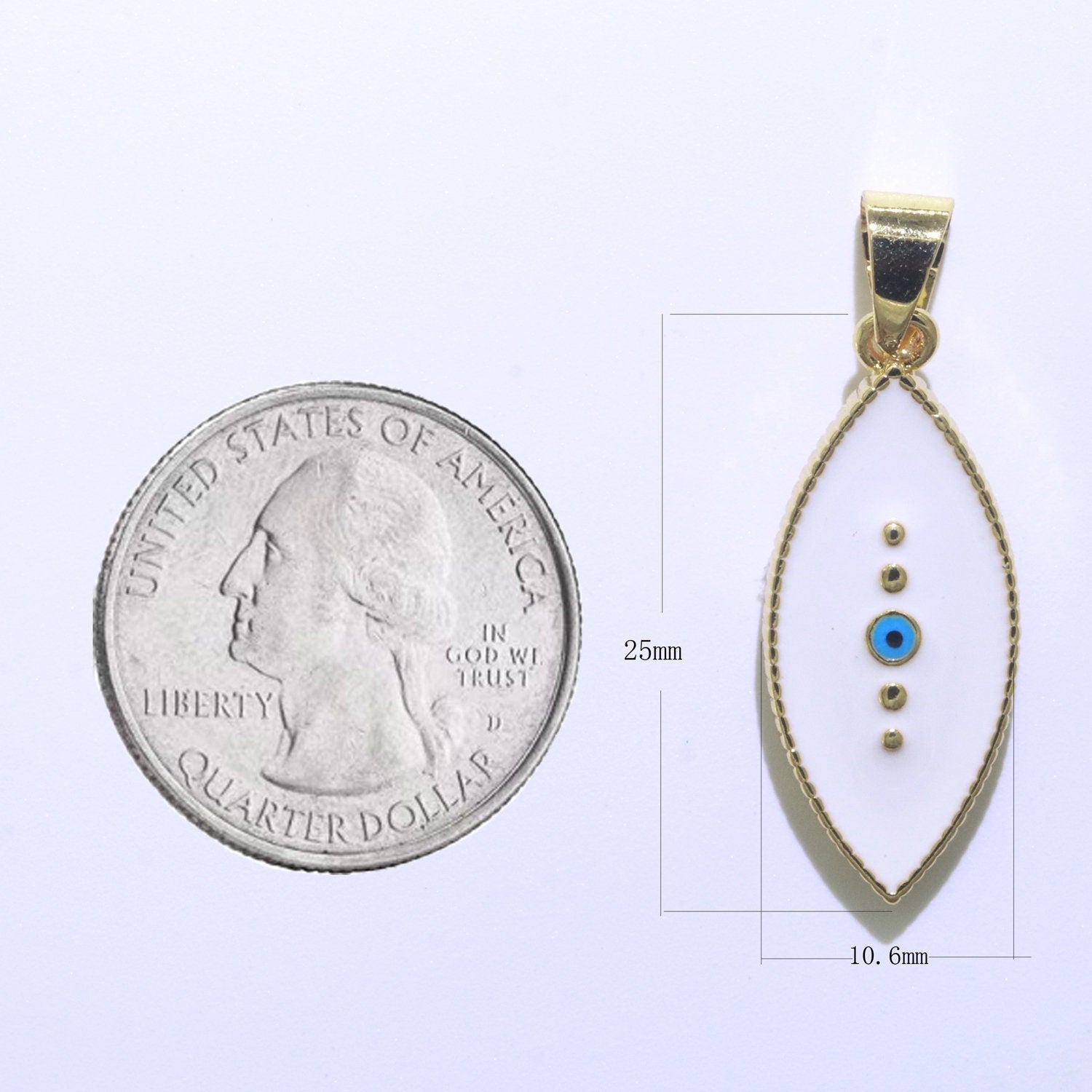 Enamel Evil Eye Charm Red Black White Charm Gold Pendant for Necklace Earring Supply Component in 14k Gold Filled