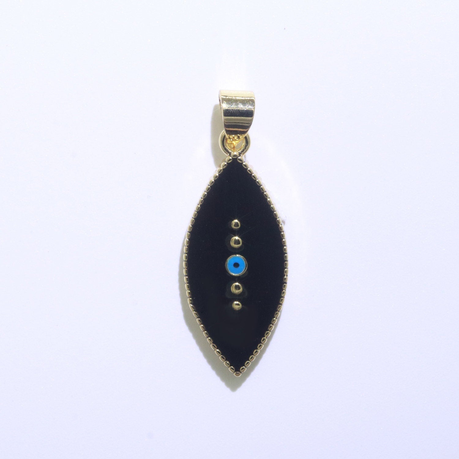 Enamel Evil Eye Charm Red Black White Charm Gold Pendant for Necklace Earring Supply Component in 14k Gold Filled