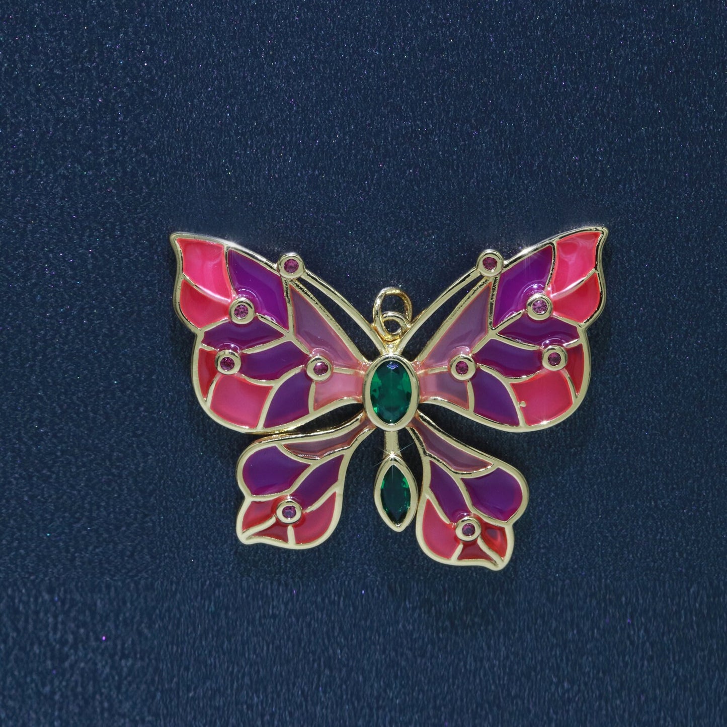 Enamel Mariposa Butterfly Charm Pink Black White Teal Butterfly Charm Gold Pendant for Necklace Earring Supply Component in 14k Gold Filled