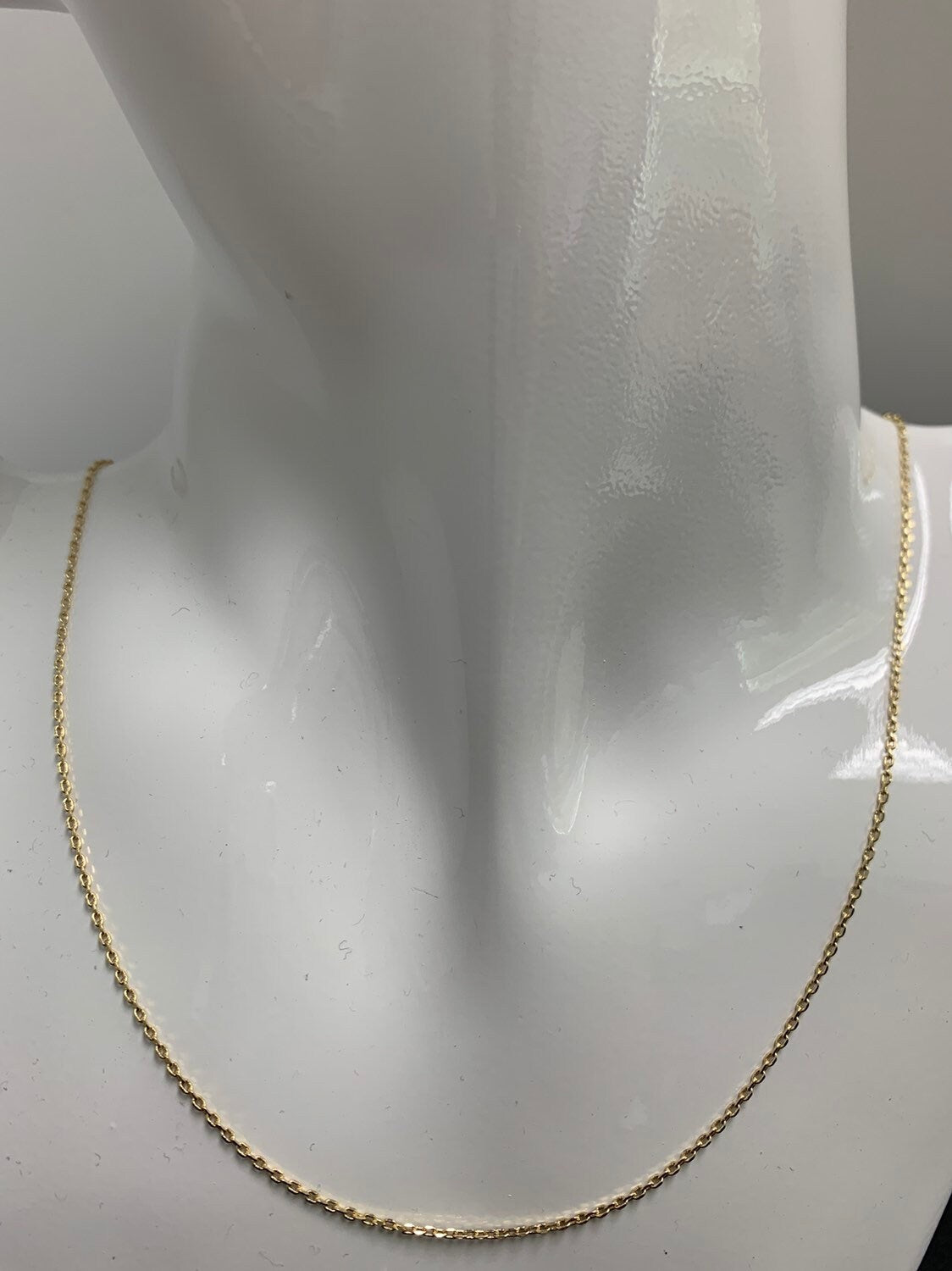 1pc 17.7'' Ready to Use 14K Gold Thin Rolo Necklace Chain, Layering Rolo Chain Dainty Necklace, For Pendant Charm Necklace, CN-341