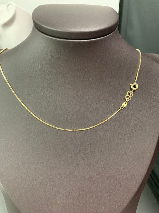 1pc 18'' ready to wear Gold Square Box Chain Necklace, Layering Dainty Box Chain For Jewelry Making with Pendant Charm, WA 222