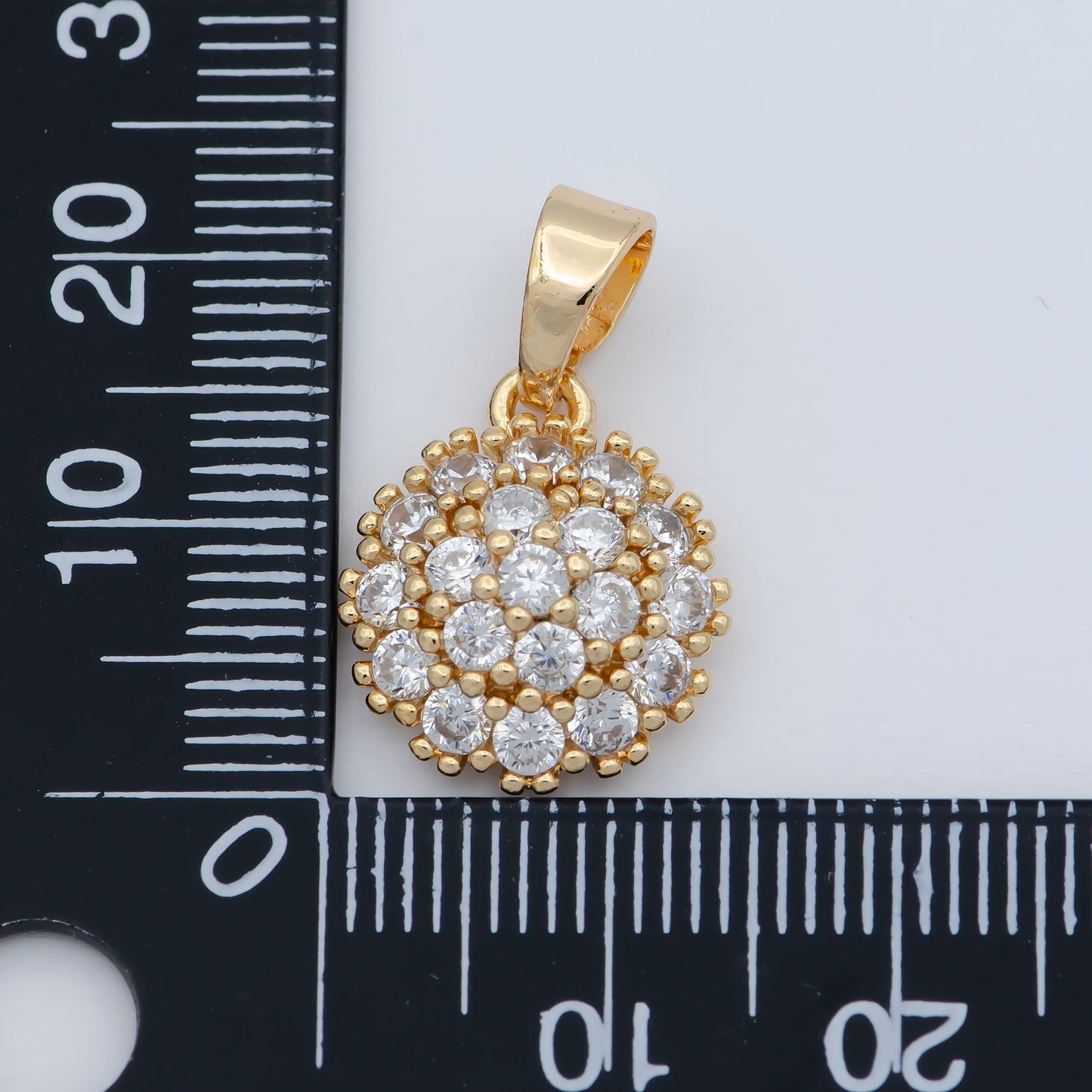 18K Gold Filled Sun CZ paved Charm, Bright Cubic Micro paved Pendant Celestial Jewelry Craft Supply, Sunshine, Sunburst, Nature Lover Gift